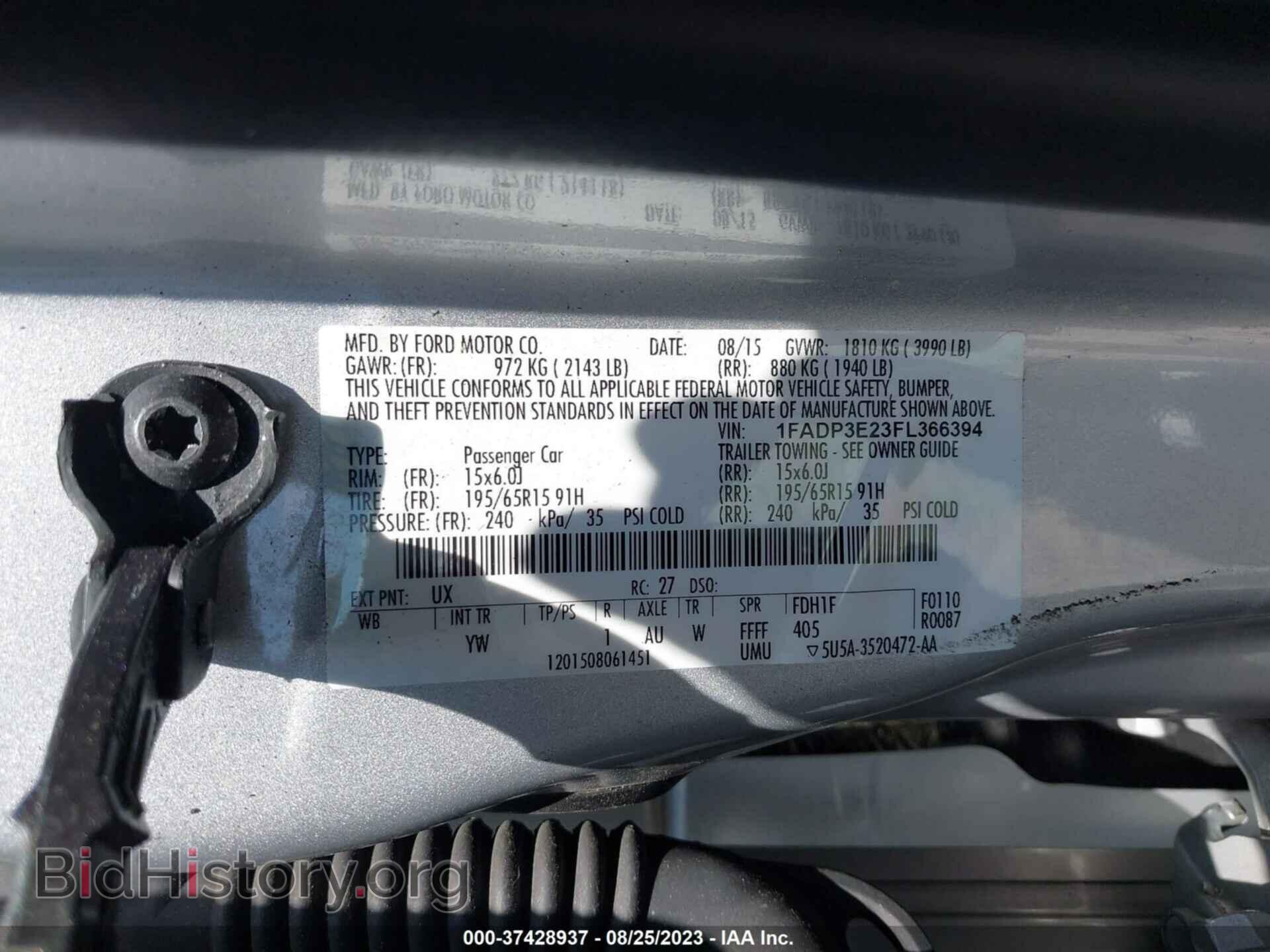 2015 FORD FOCUS - VIN: 1FADP3E23FL366394 - Photo 9