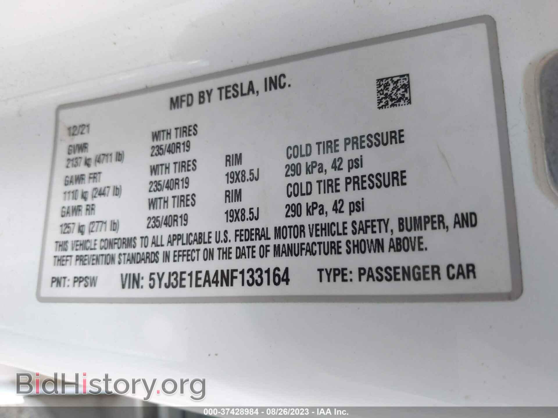 2022 TESLA MODEL 3 - VIN: 5YJ3E1EA4NF133164 - Photo 9