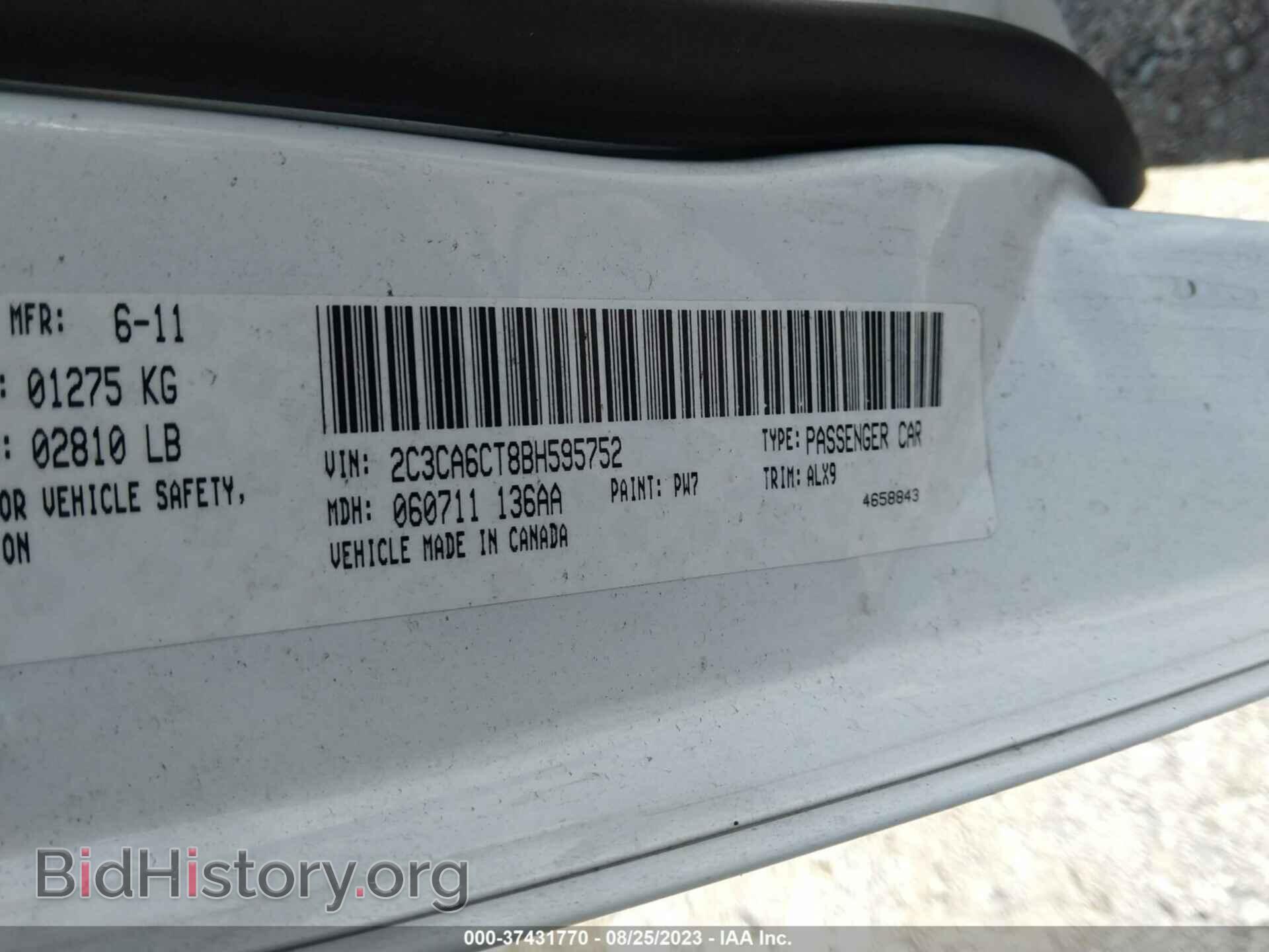 2011 CHRYSLER 300C - VIN: 2C3CA6CT8BH595752 - Фото 9