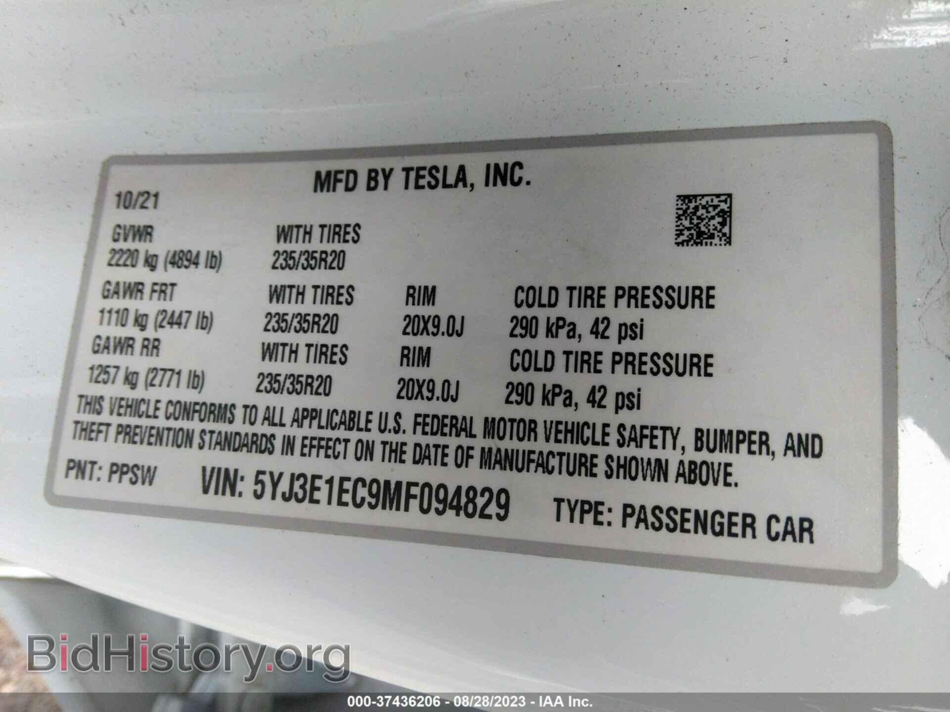 2021 TESLA MODEL 3 - VIN: 5YJ3E1EC9MF094829 - Photo 9