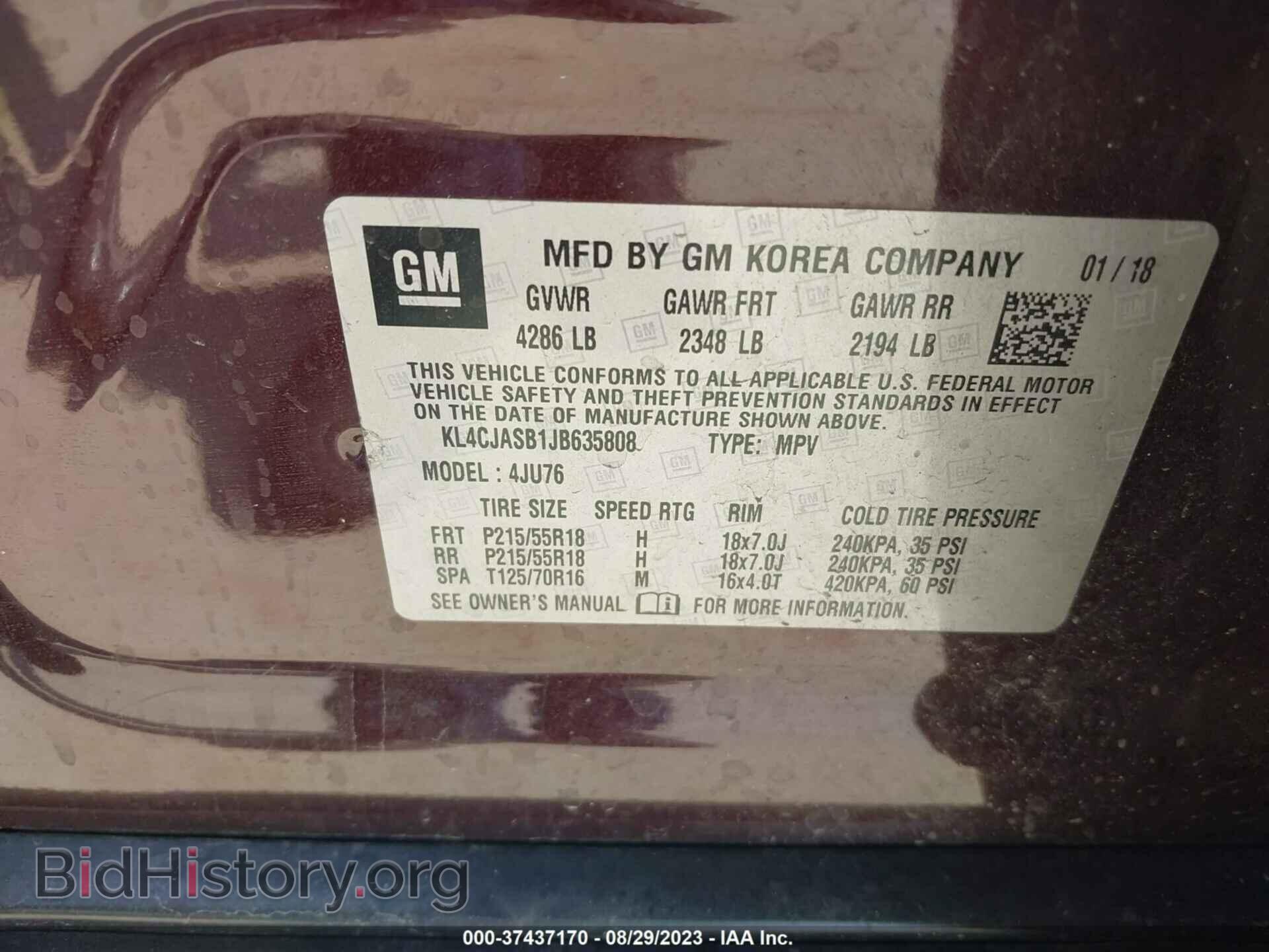 2018 BUICK ENCORE - VIN: KL4CJASB1JB635808 - Фото 9