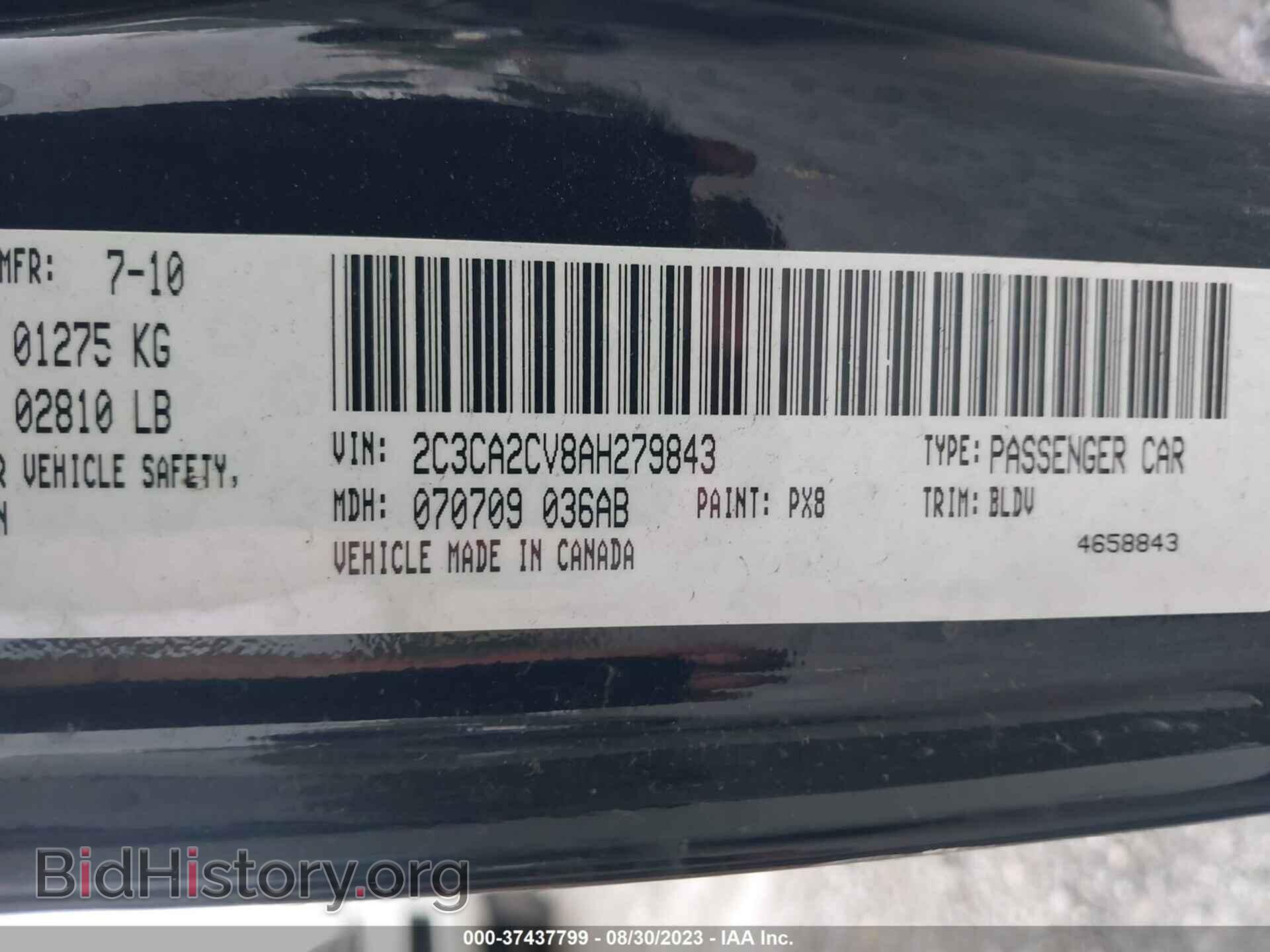 2010 CHRYSLER 300 - VIN: 2C3CA2CV8AH279843 - Фото 9