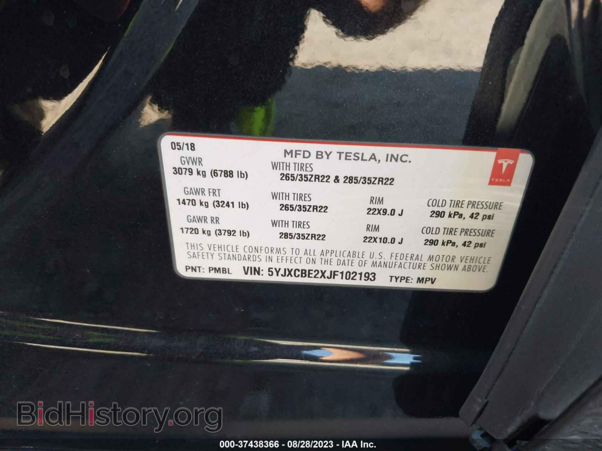 2018 TESLA MODEL X - VIN: 5YJXCBE2XJF102193 - Photo 9