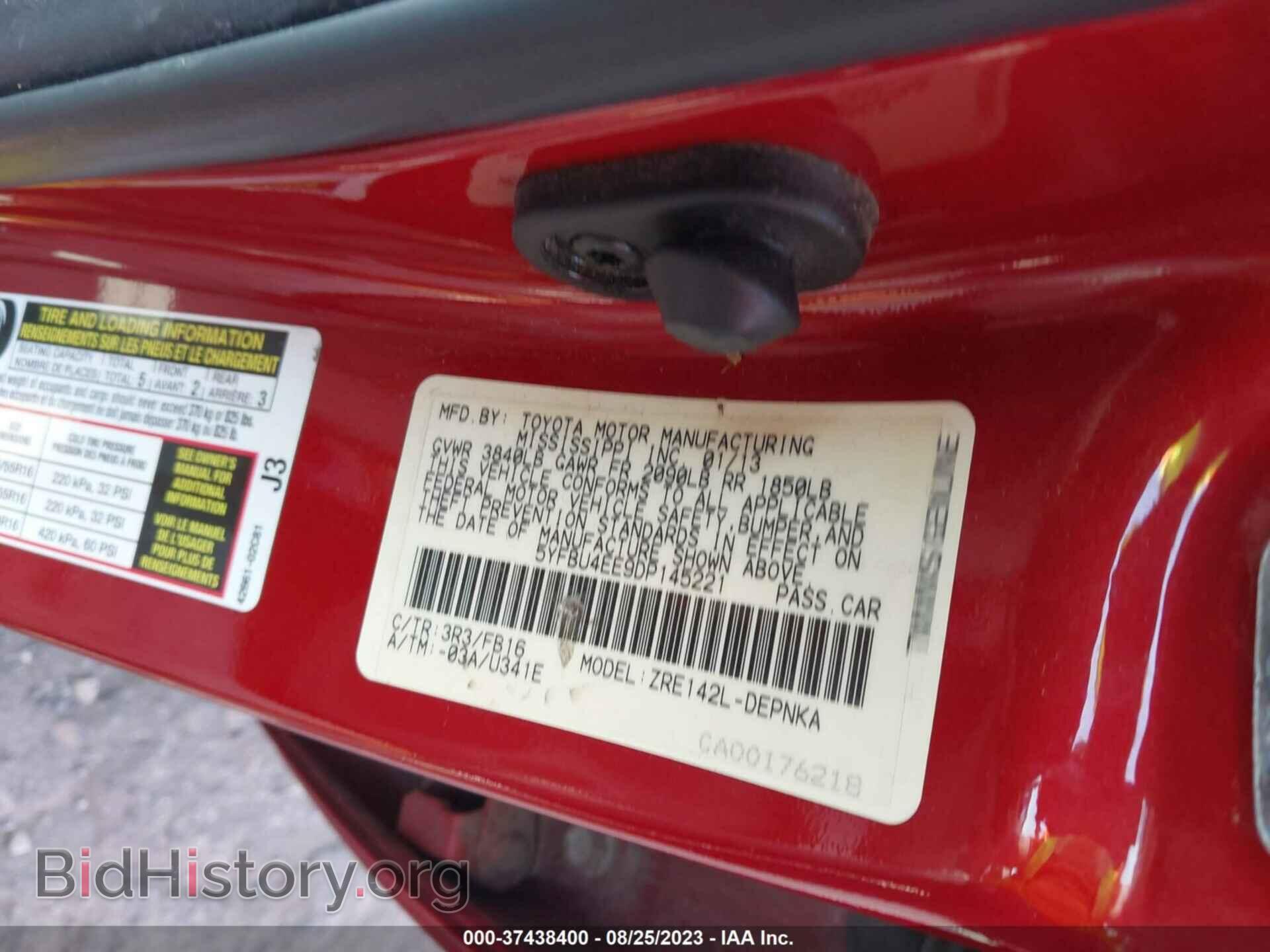 2013 TOYOTA COROLLA - VIN: 5YFBU4EE9DP145221 - Фото 9