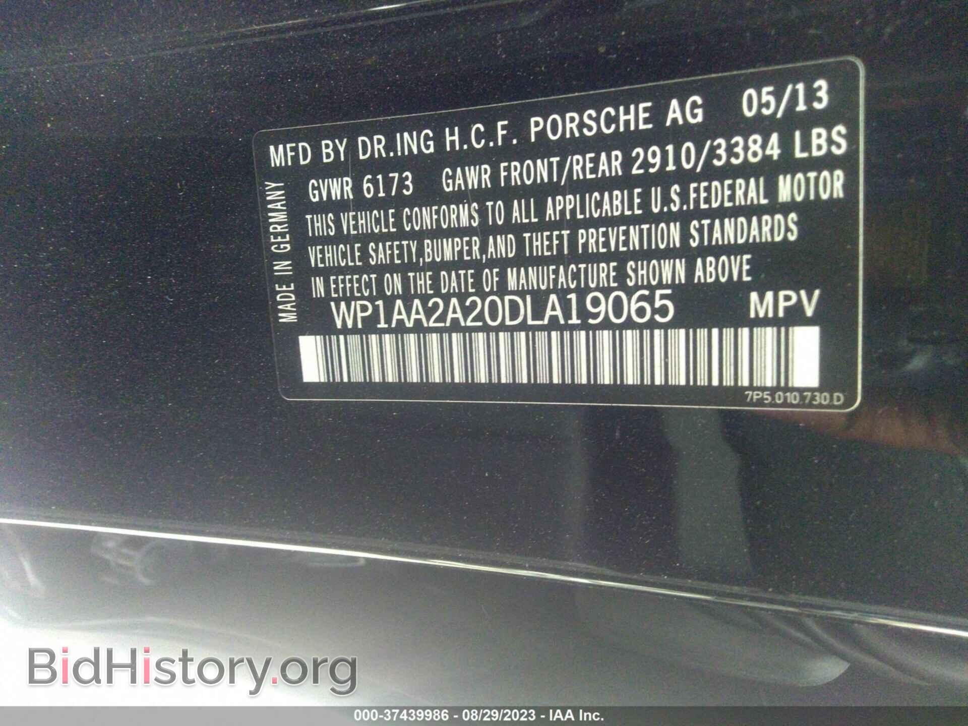 2013 PORSCHE CAYENNE - VIN: WP1AA2A20DLA19065 - Photo 9
