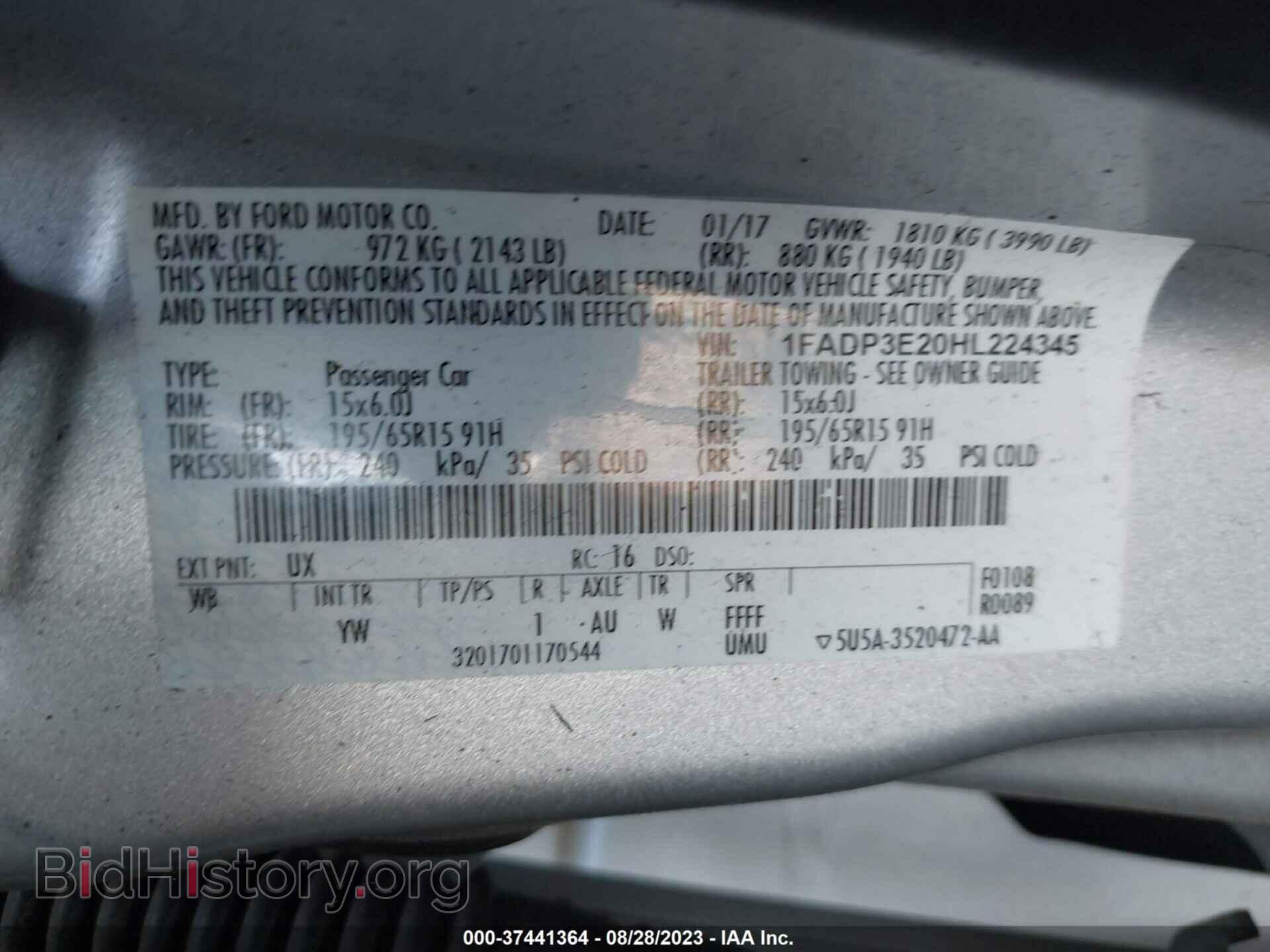 2017 FORD FOCUS - VIN: 1FADP3E20HL224345 - Photo 9