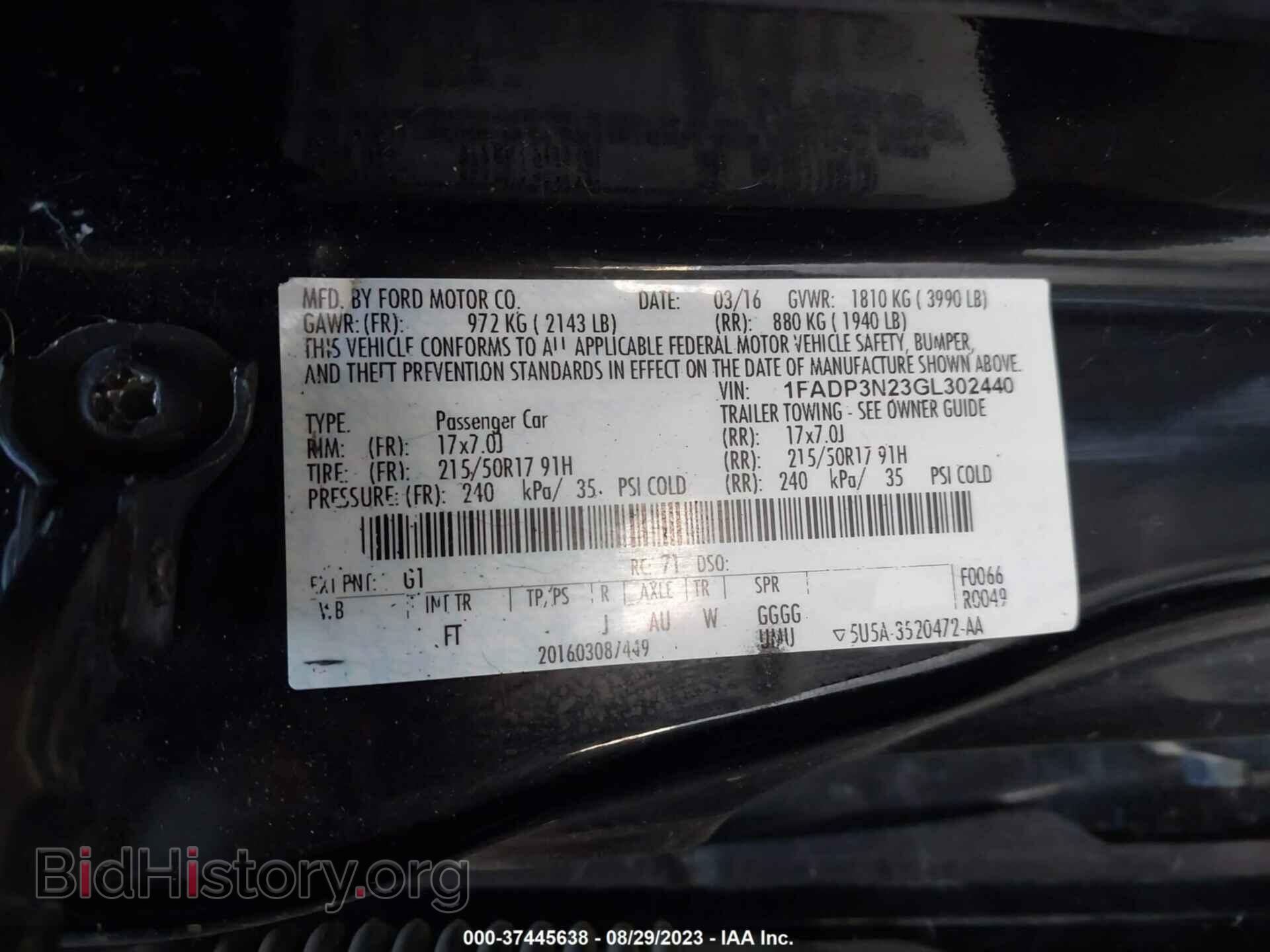 2016 FORD FOCUS - VIN: 1FADP3N23GL302440 - Фото 9