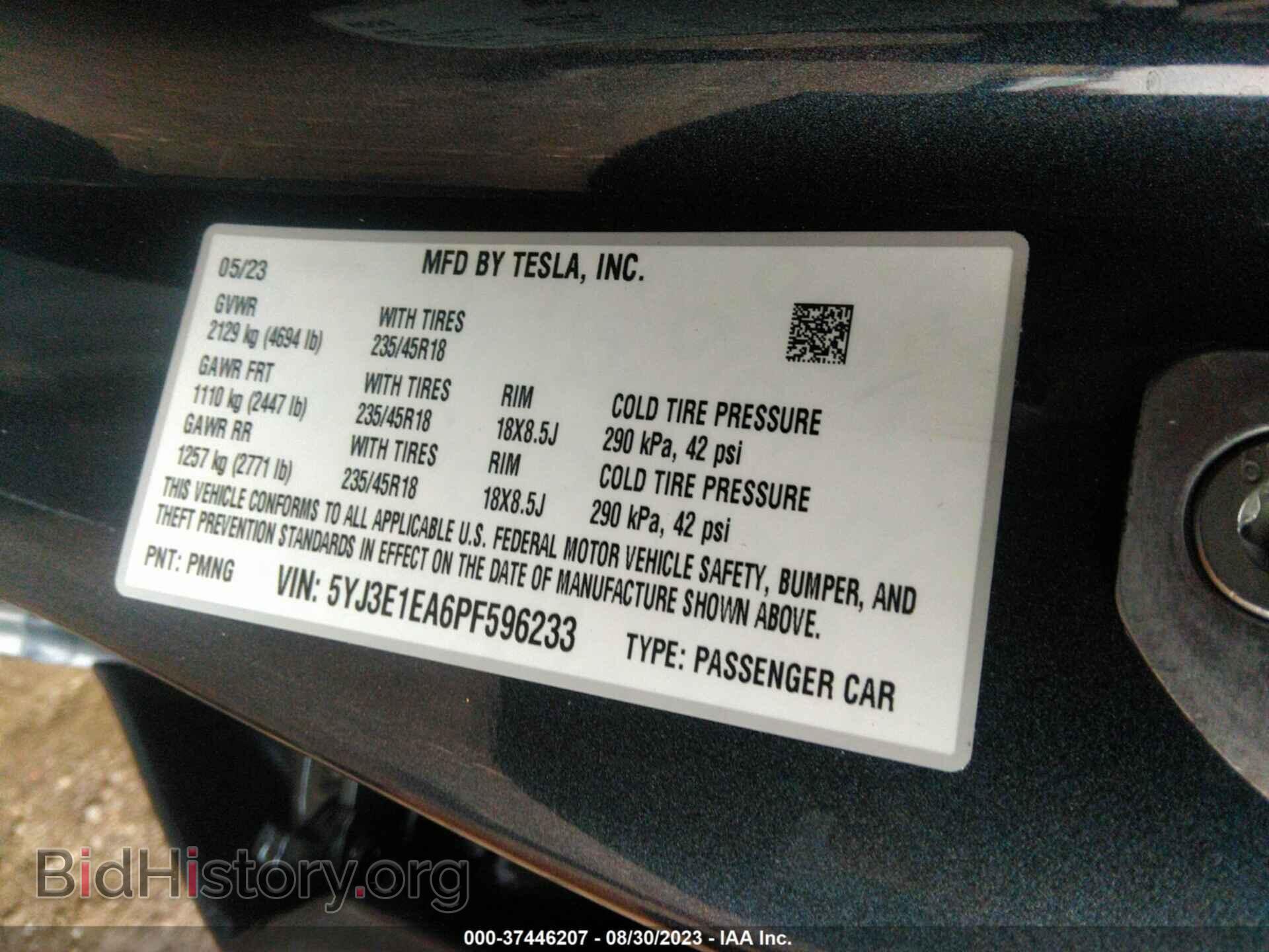2023 TESLA MODEL 3 - VIN: 5YJ3E1EA6PF596233 - Фото 9