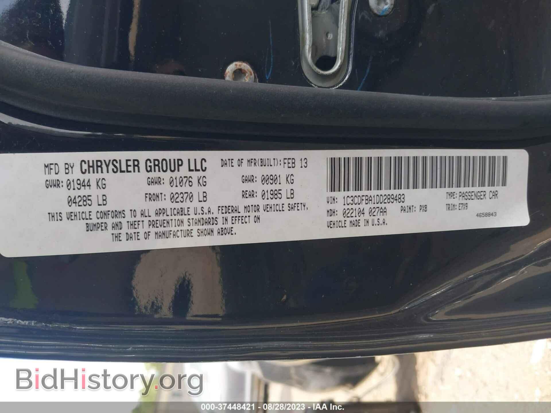 2013 DODGE DART - VIN: 1C3CDFBA1DD289483 - Photo 9