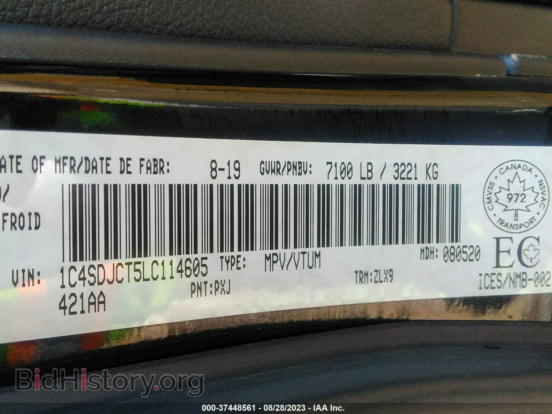 2020 DODGE DURANGO - VIN: 1C4SDJCT5LC114605 - Фото 9