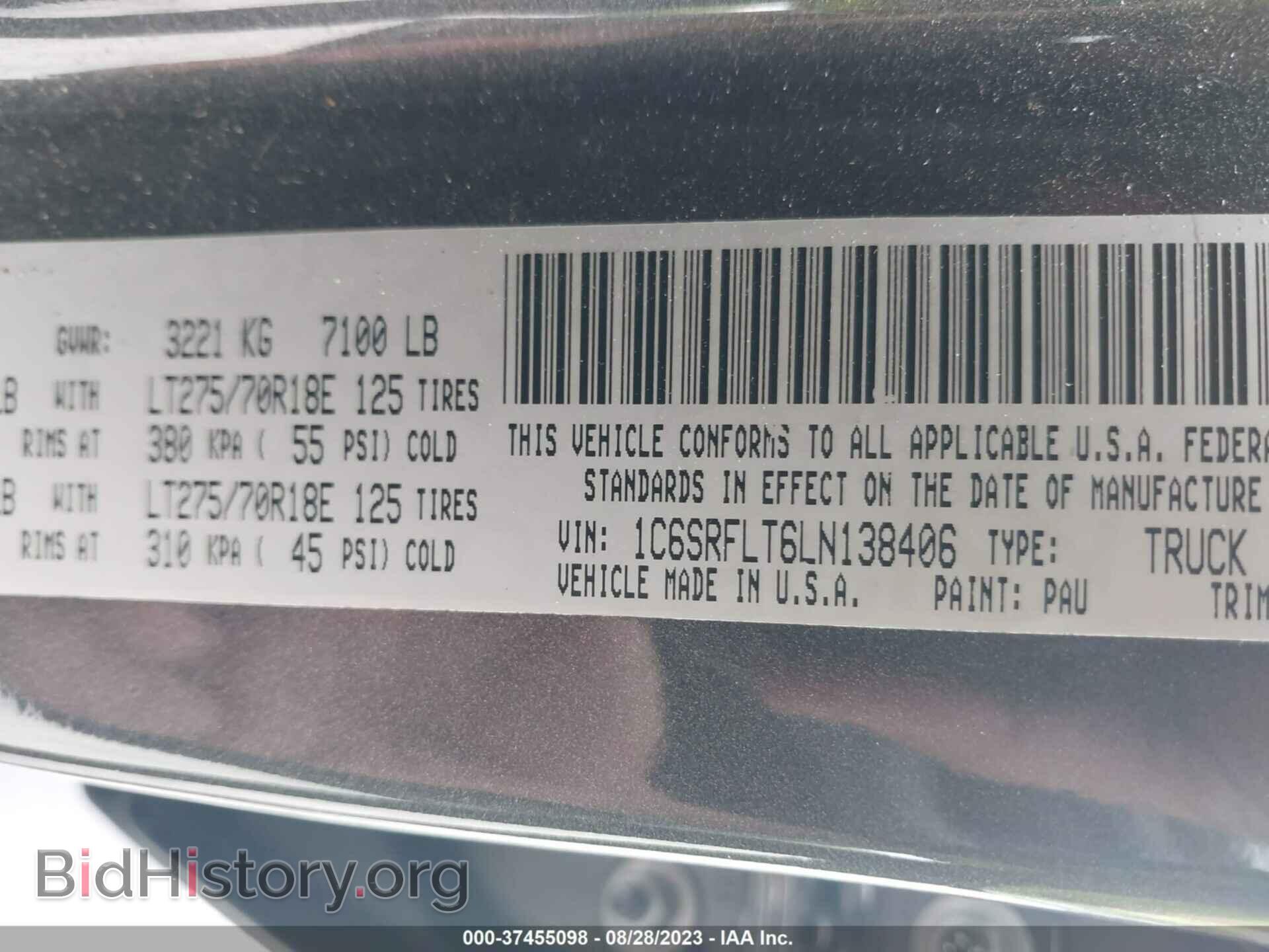 2020 RAM 1500 - VIN: 1C6SRFLT6LN138406 - Фото 9