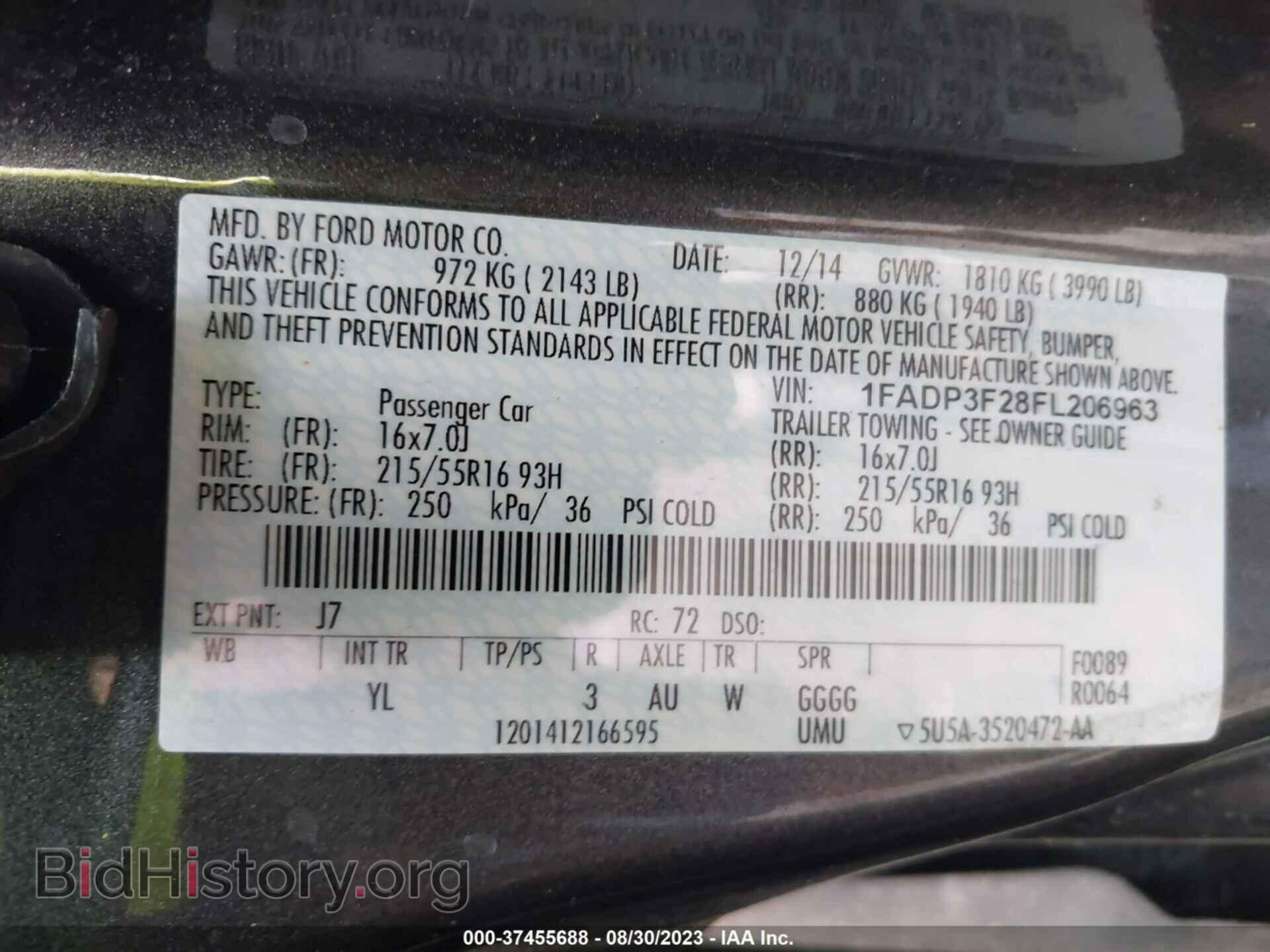 2015 FORD FOCUS - VIN: 1FADP3F28FL206963 - Фото 9