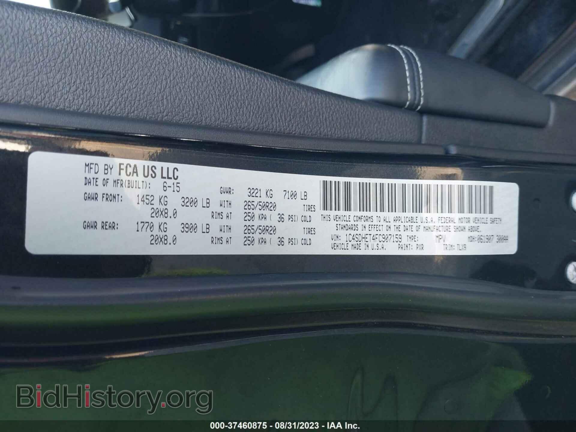 2015 DODGE DURANGO - VIN: 1C4SDHET4FC907159 - Photo 9