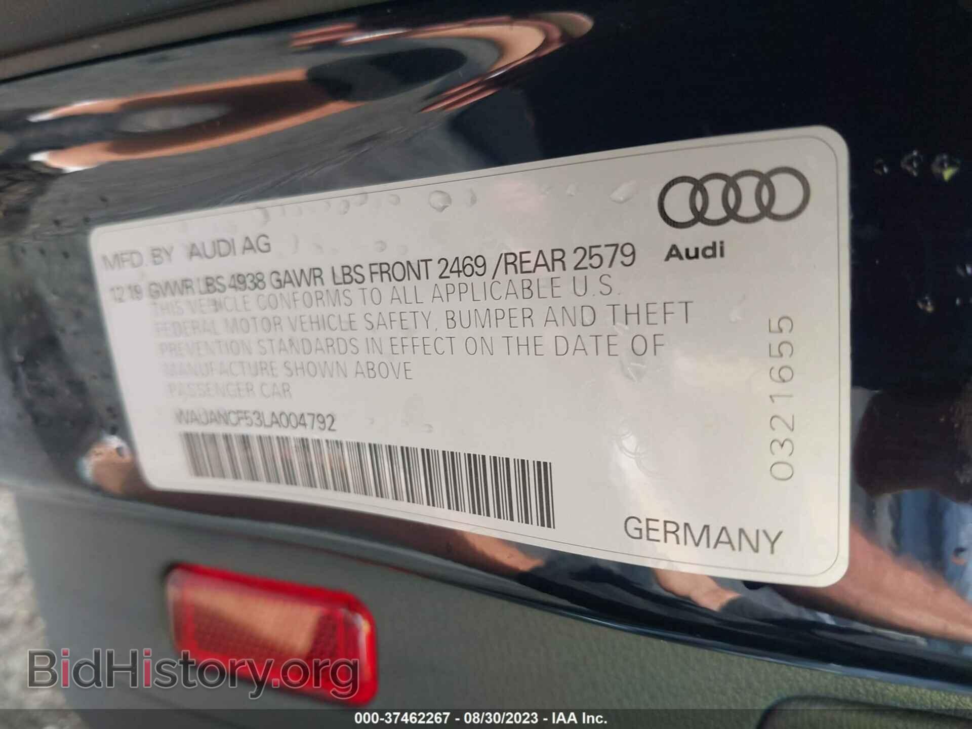 2020 AUDI A5 SPORTBACK - VIN: WAUANCF53LA004792 - Photo 9