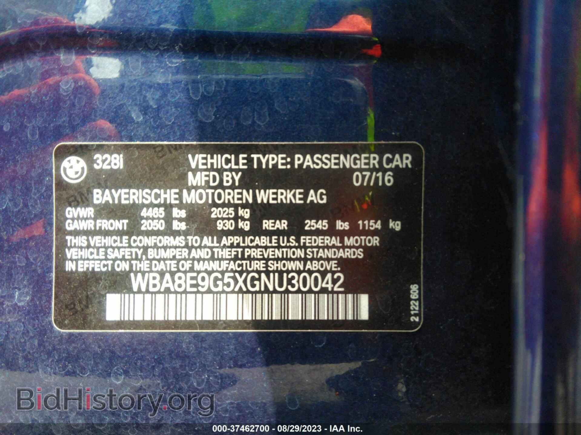 2016 BMW 3 SERIES - VIN: WBA8E9G5XGNU30042 - Фото 9
