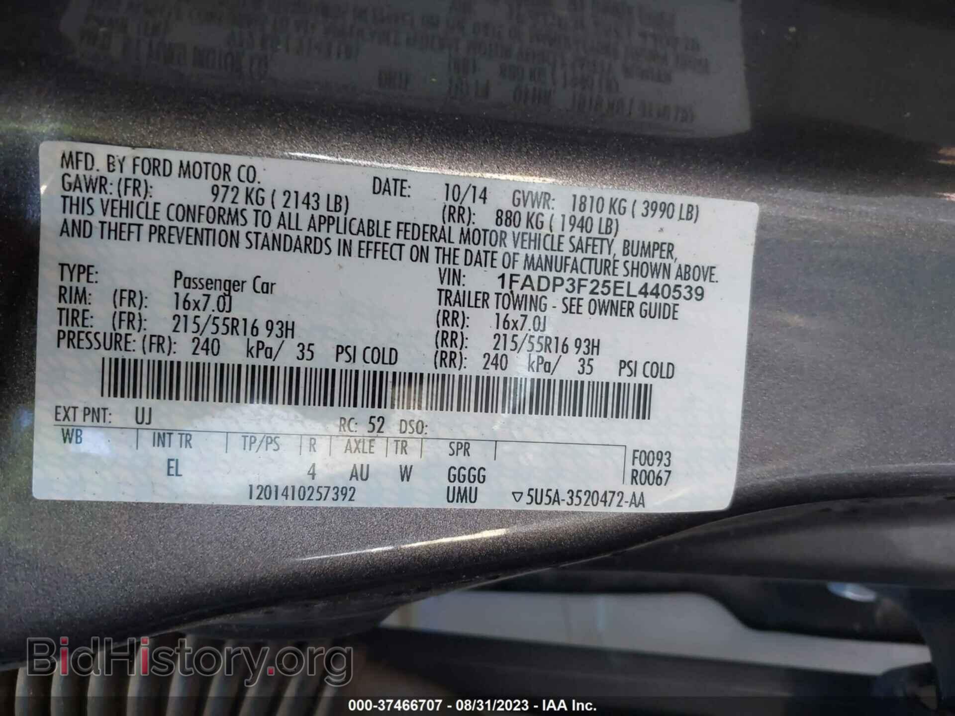 2014 FORD FOCUS - VIN: 1FADP3F25EL440539 - Photo 9