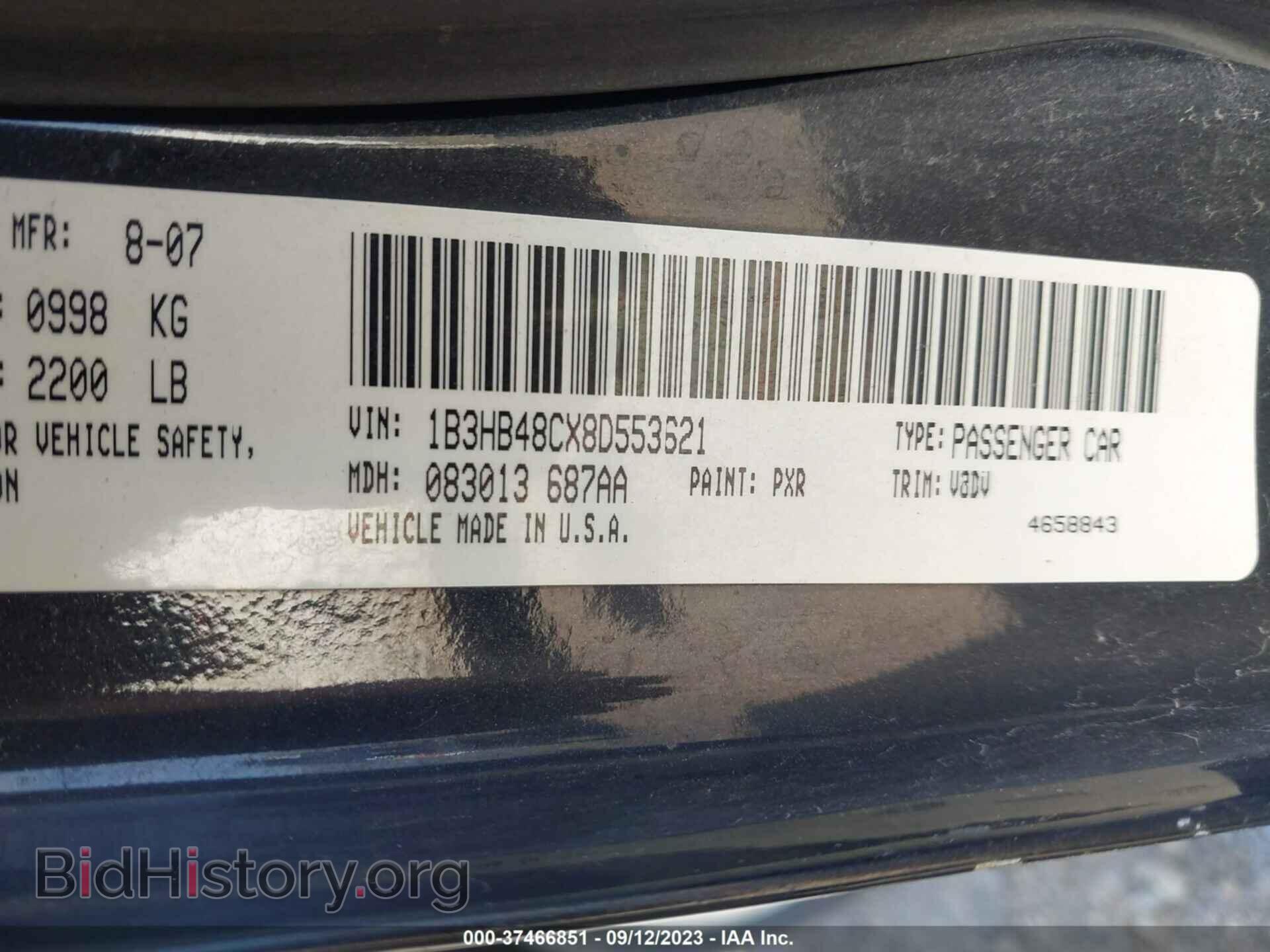 2008 DODGE CALIBER - VIN: 1B3HB48CX8D553621 - Фото 9