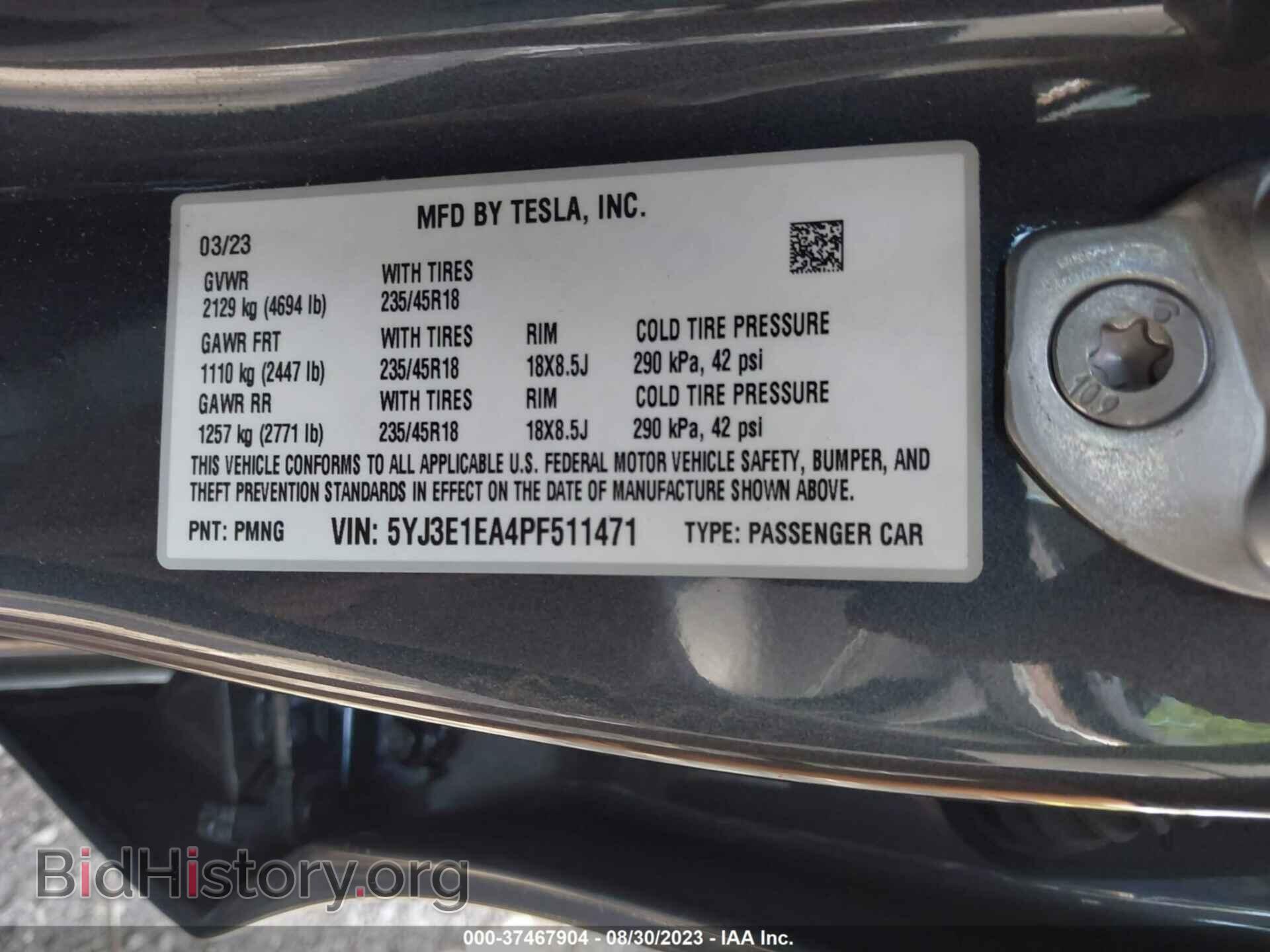 2023 TESLA MODEL 3 - VIN: 5YJ3E1EA4PF511471 - Photo 9