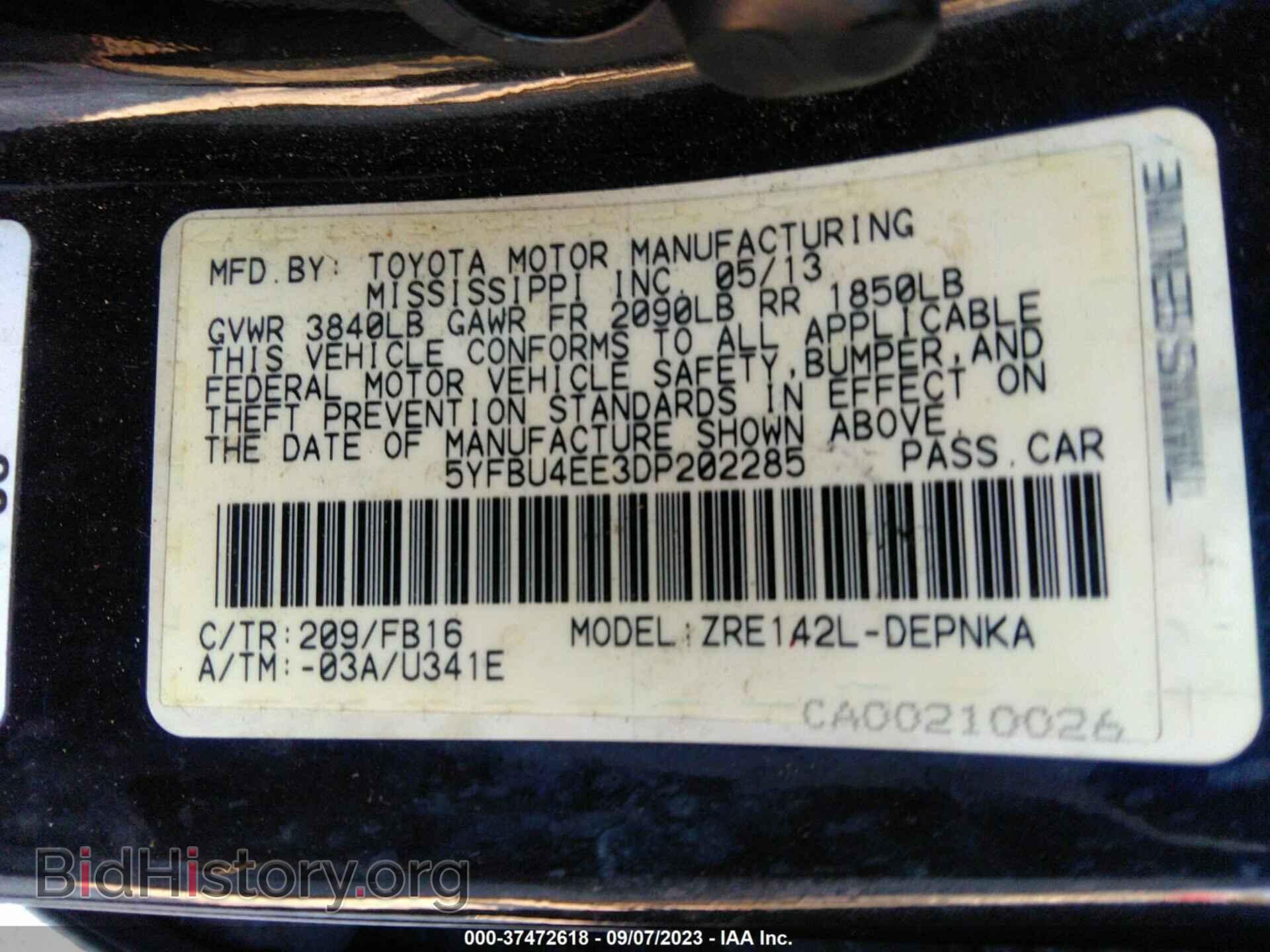 2013 TOYOTA COROLLA - VIN: 5YFBU4EE3DP202285 - Photo 9