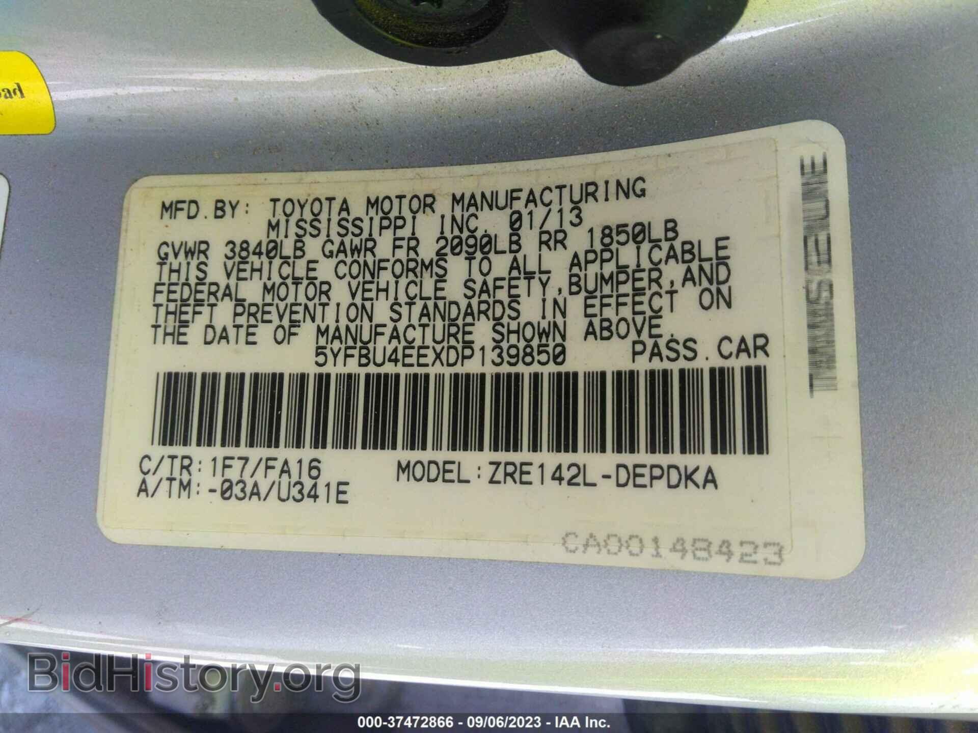 2013 TOYOTA COROLLA - VIN: 5YFBU4EEXDP139850 - Photo 9