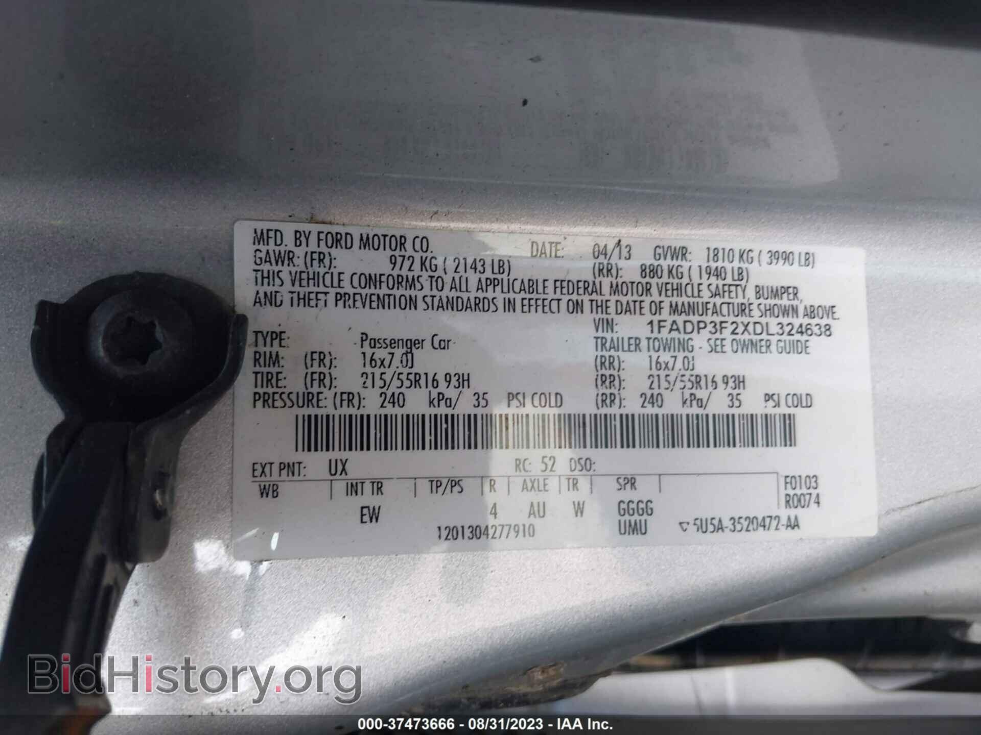 2013 FORD FOCUS - VIN: 1FADP3F2XDL324638 - Photo 9