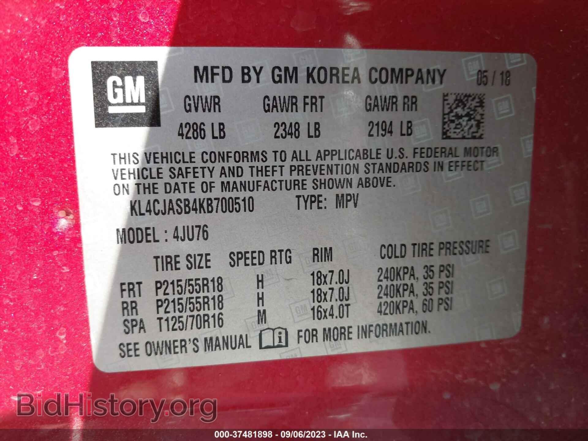 2019 BUICK ENCORE - VIN: KL4CJASB4KB700510 - Photo 9