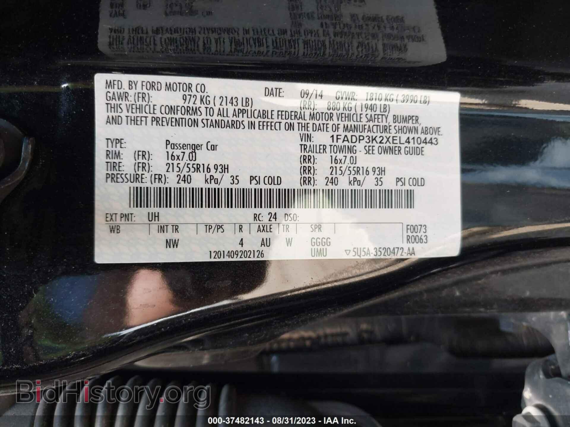2014 FORD FOCUS - VIN: 1FADP3K2XEL410443 - Photo 9