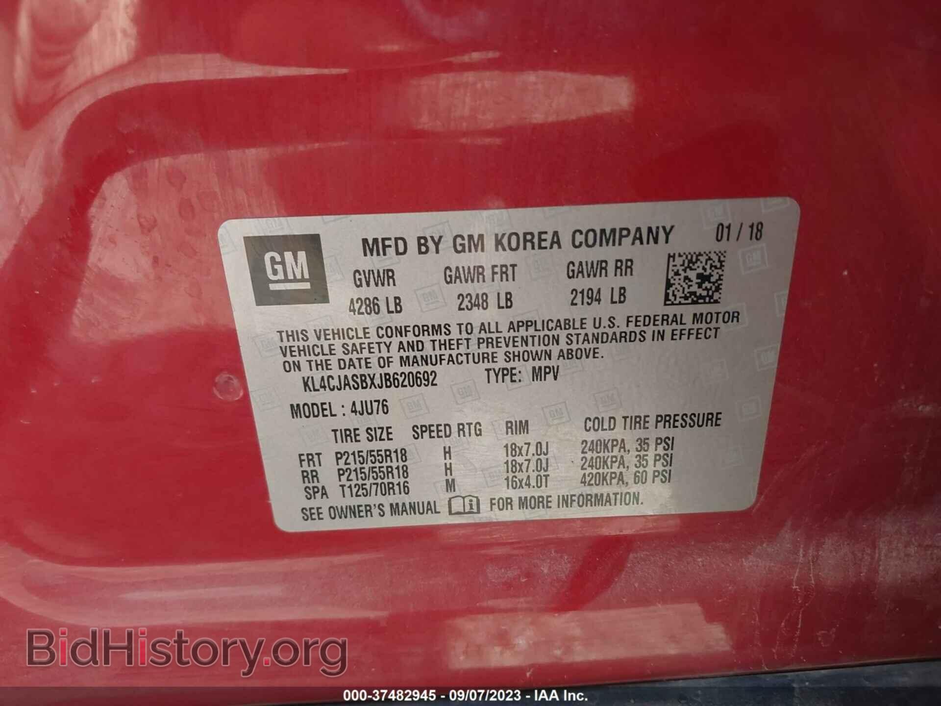 2018 BUICK ENCORE - VIN: KL4CJASBXJB620692 - Фото 9