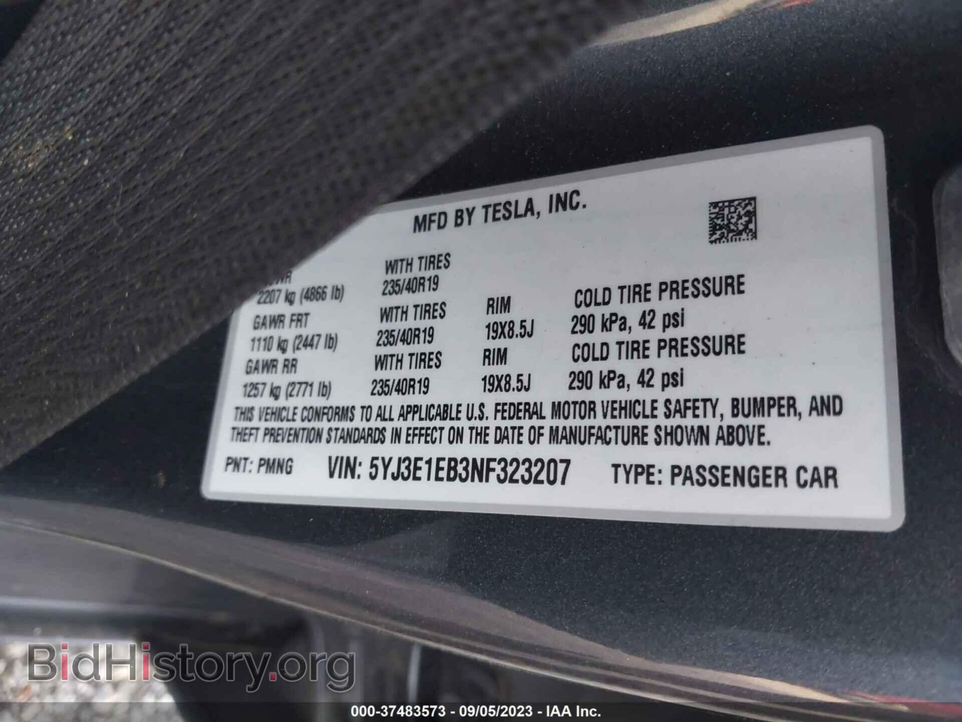 2022 TESLA MODEL 3 - VIN: 5YJ3E1EB3NF323207 - Photo 9