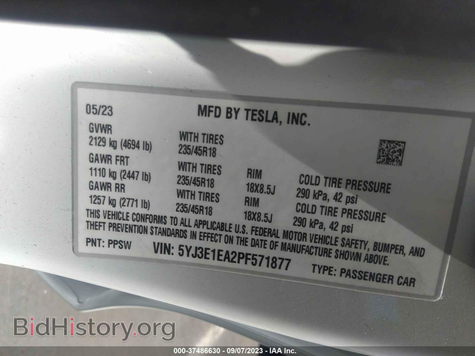 2023 TESLA MODEL 3 - VIN: 5YJ3E1EA2PF571877 - Photo 9