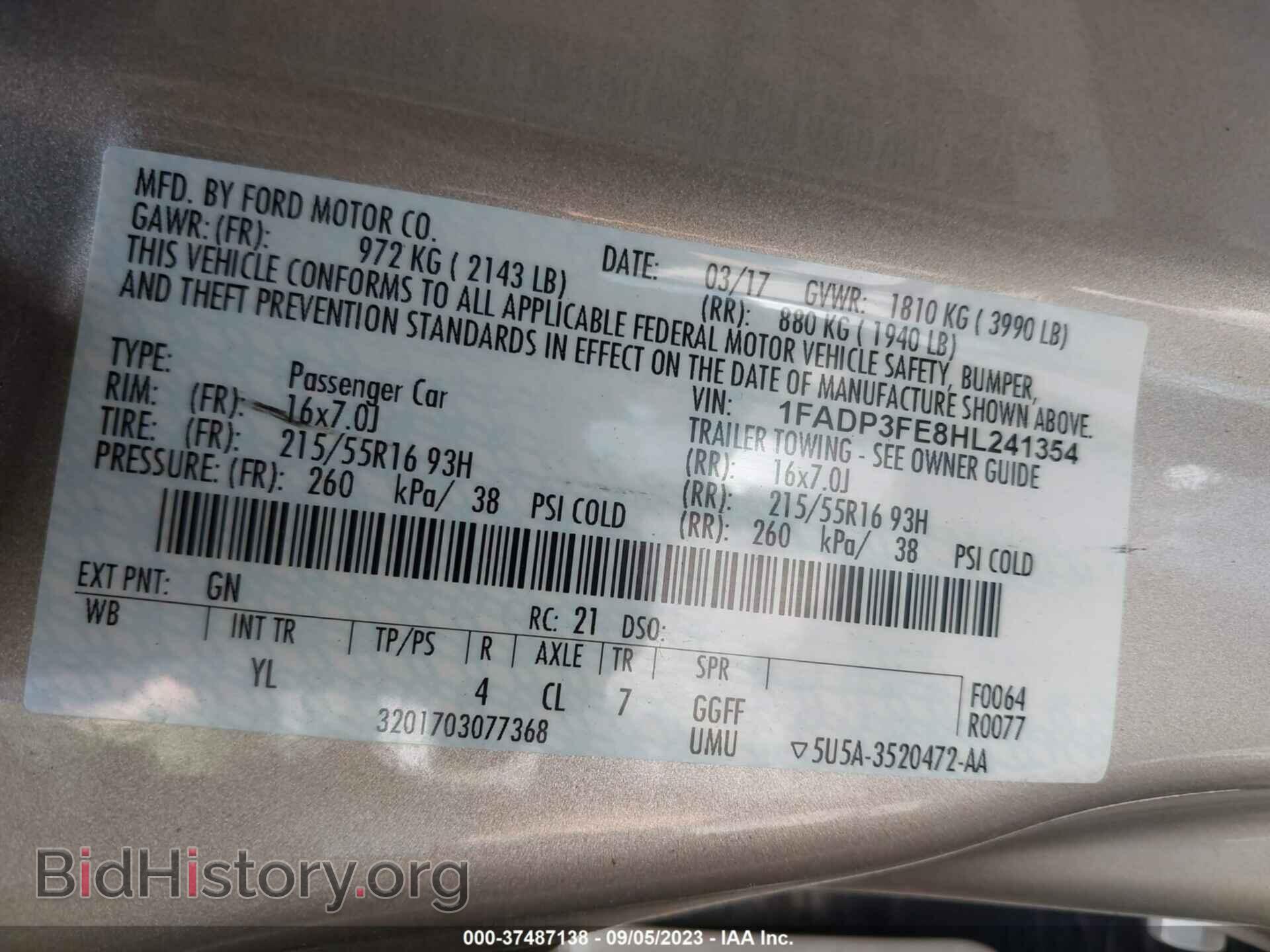 2017 FORD FOCUS - VIN: 1FADP3FE8HL241354 - Photo 9