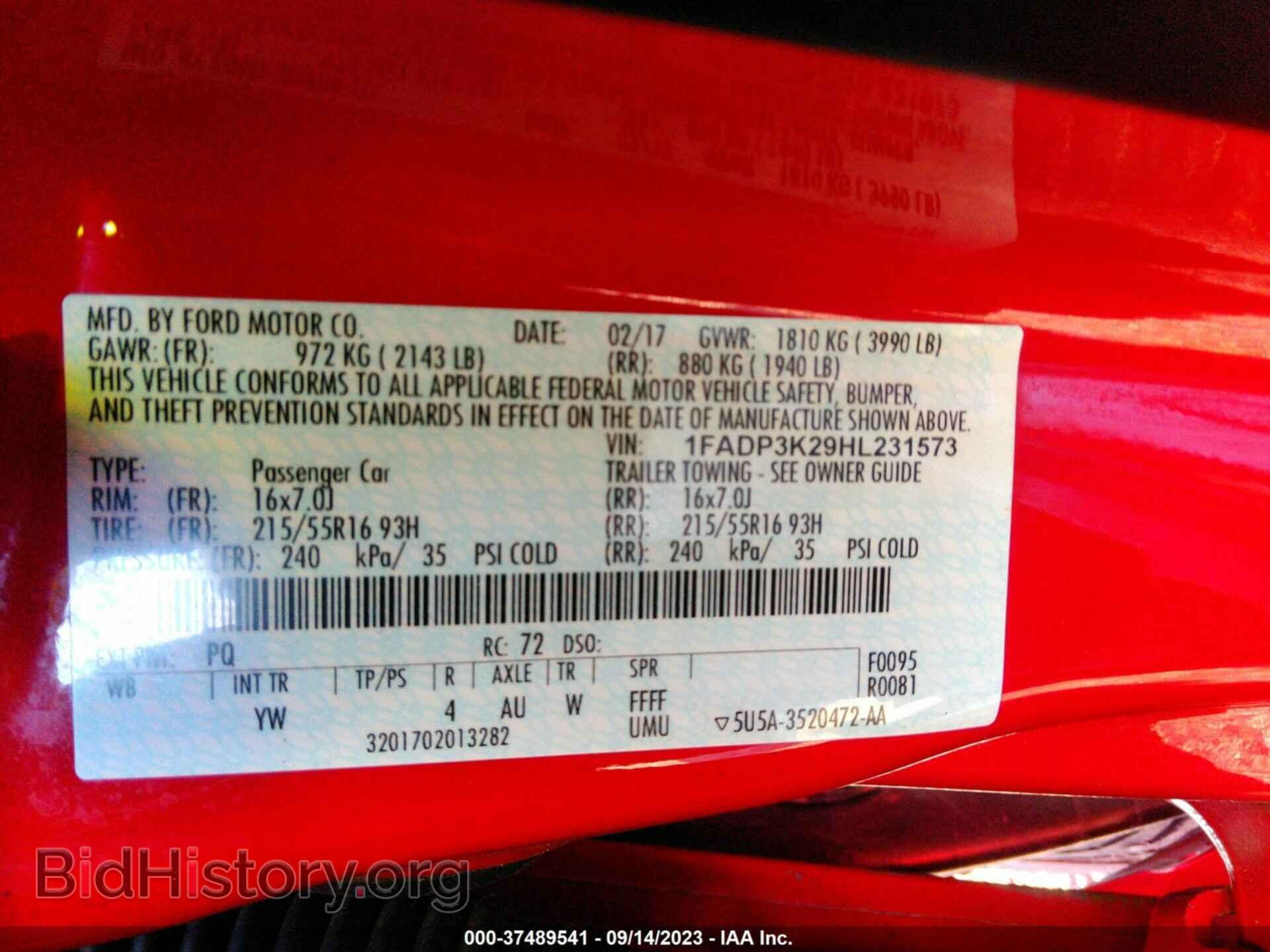 2017 FORD FOCUS - VIN: 1FADP3K29HL231573 - Фото 9