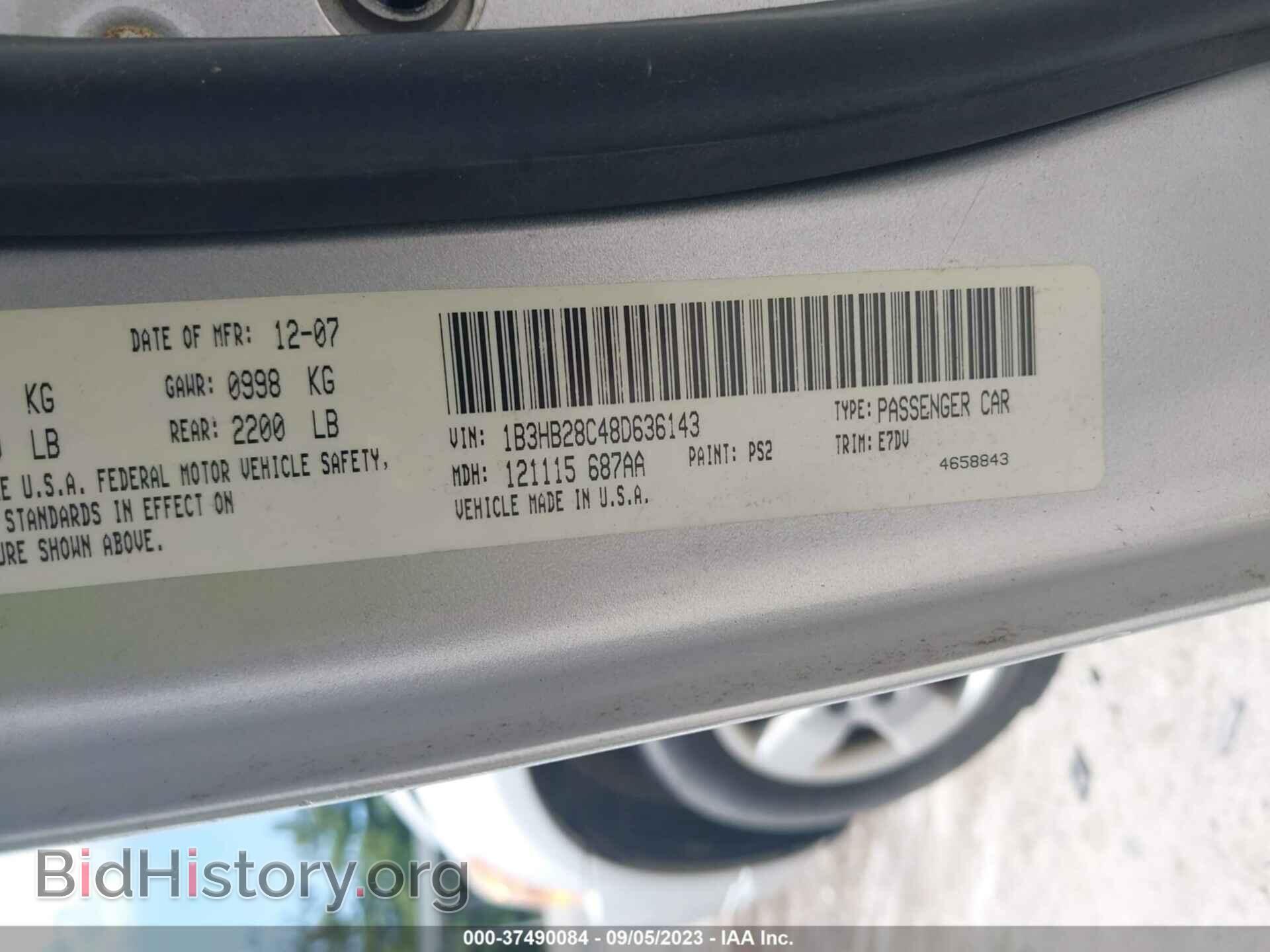 2008 DODGE CALIBER - VIN: 1B3HB28C48D636143 - Фото 9