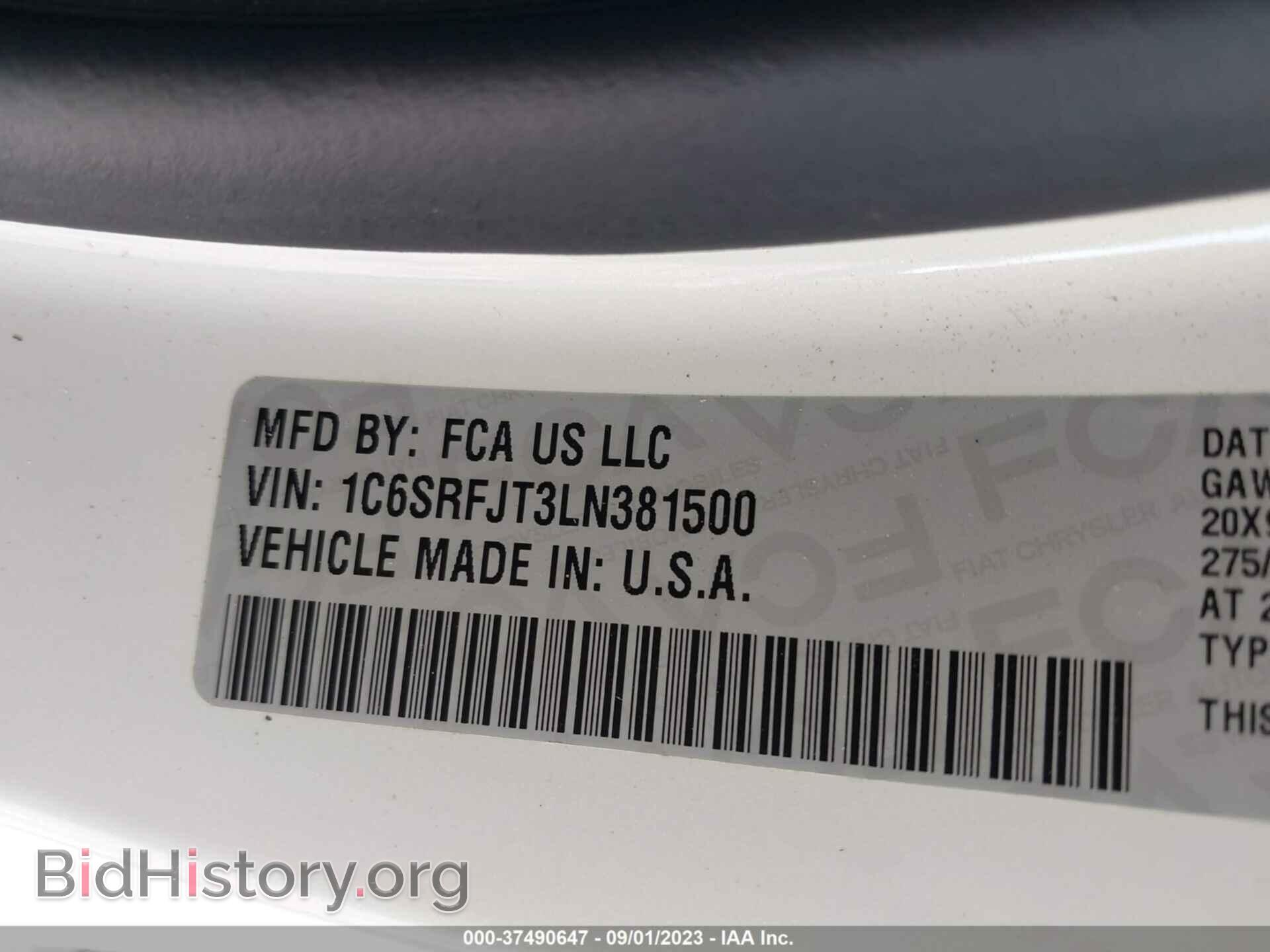 2020 RAM 1500 - VIN: 1C6SRFJT3LN381500 - Фото 9