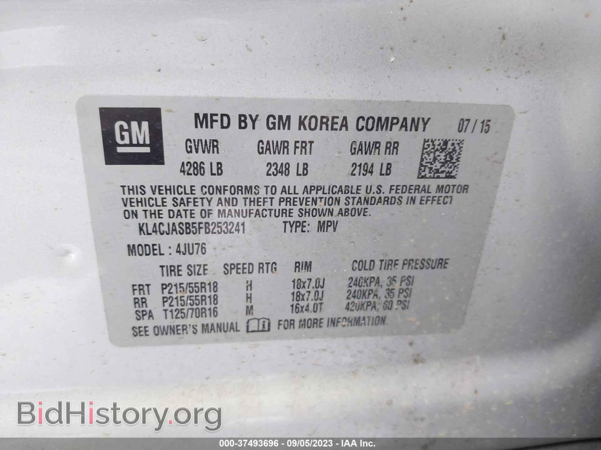 2015 BUICK ENCORE - VIN: KL4CJASB5FB253241 - Фото 9