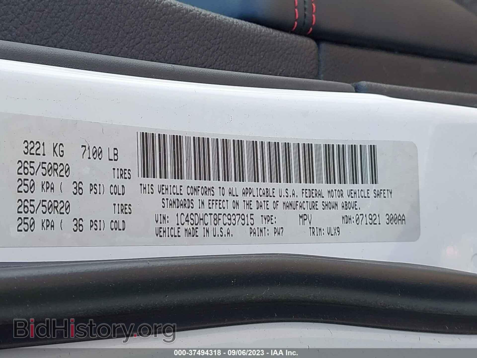 2015 DODGE DURANGO - VIN: 1C4SDHCT8FC937915 - Photo 9