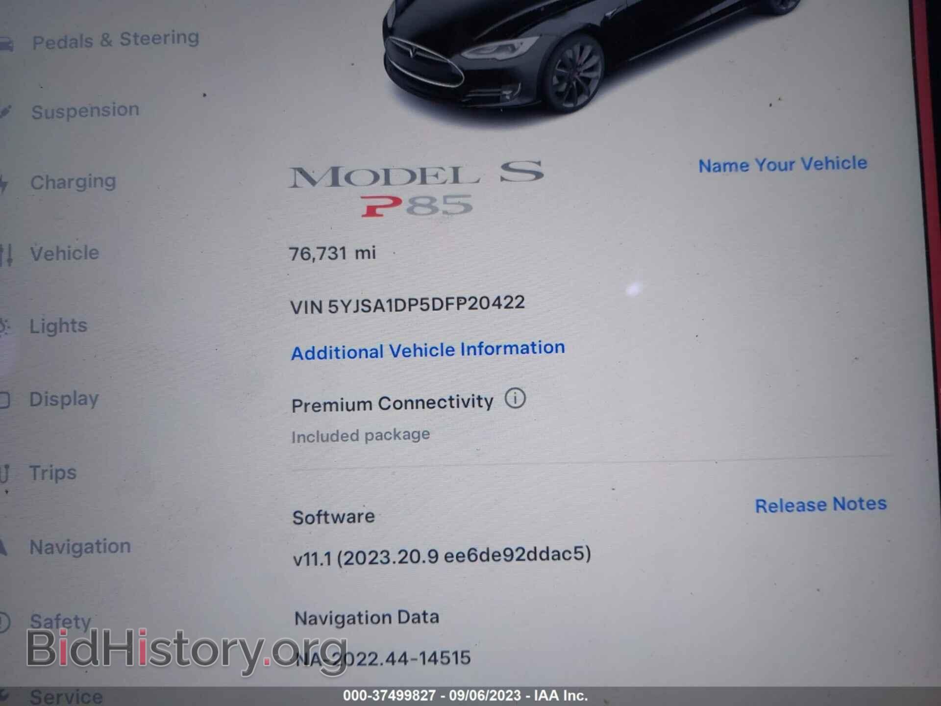 2013 TESLA MODEL S - VIN: 5YJSA1DP5DFP20422 - Photo 14