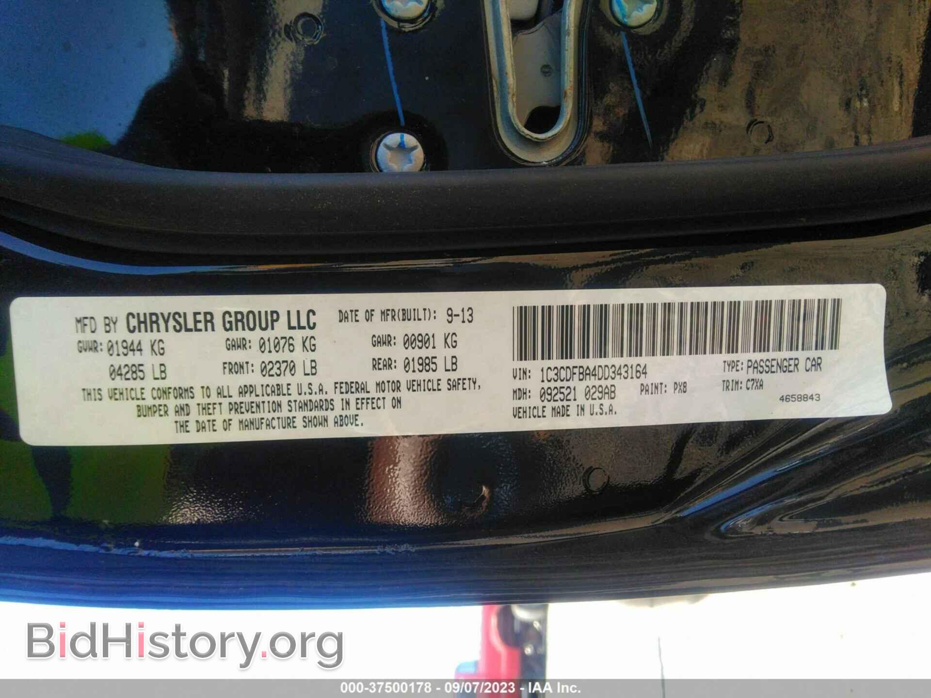2013 DODGE DART - VIN: 1C3CDFBA4DD343164 - Photo 9