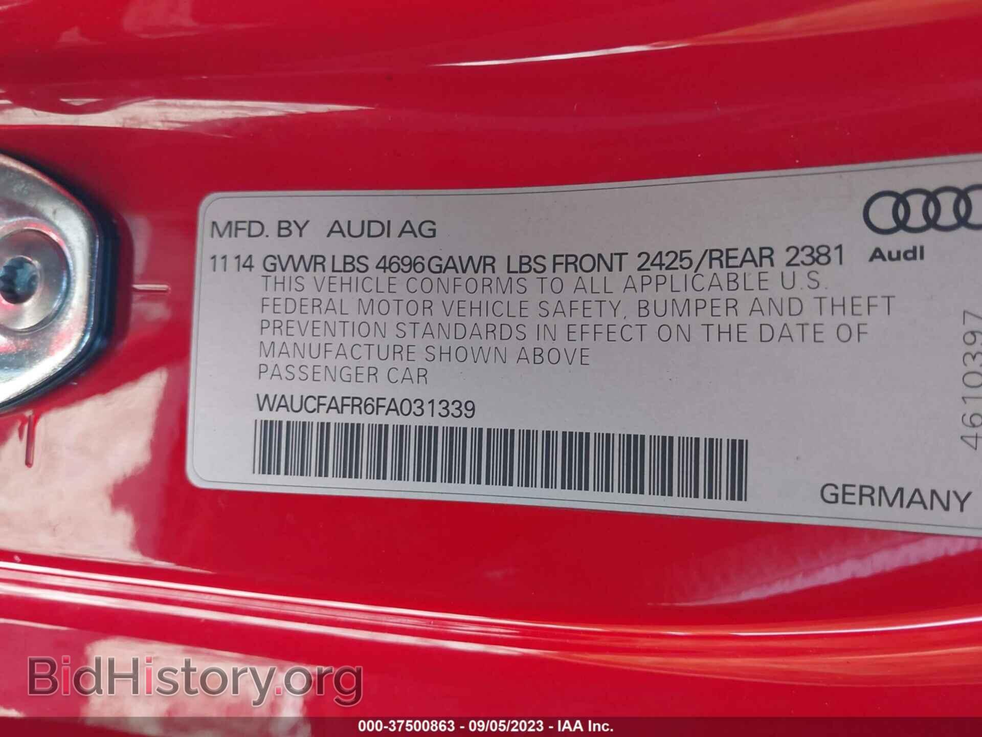 2015 AUDI A5 - VIN: WAUCFAFR6FA031339 - Photo 9