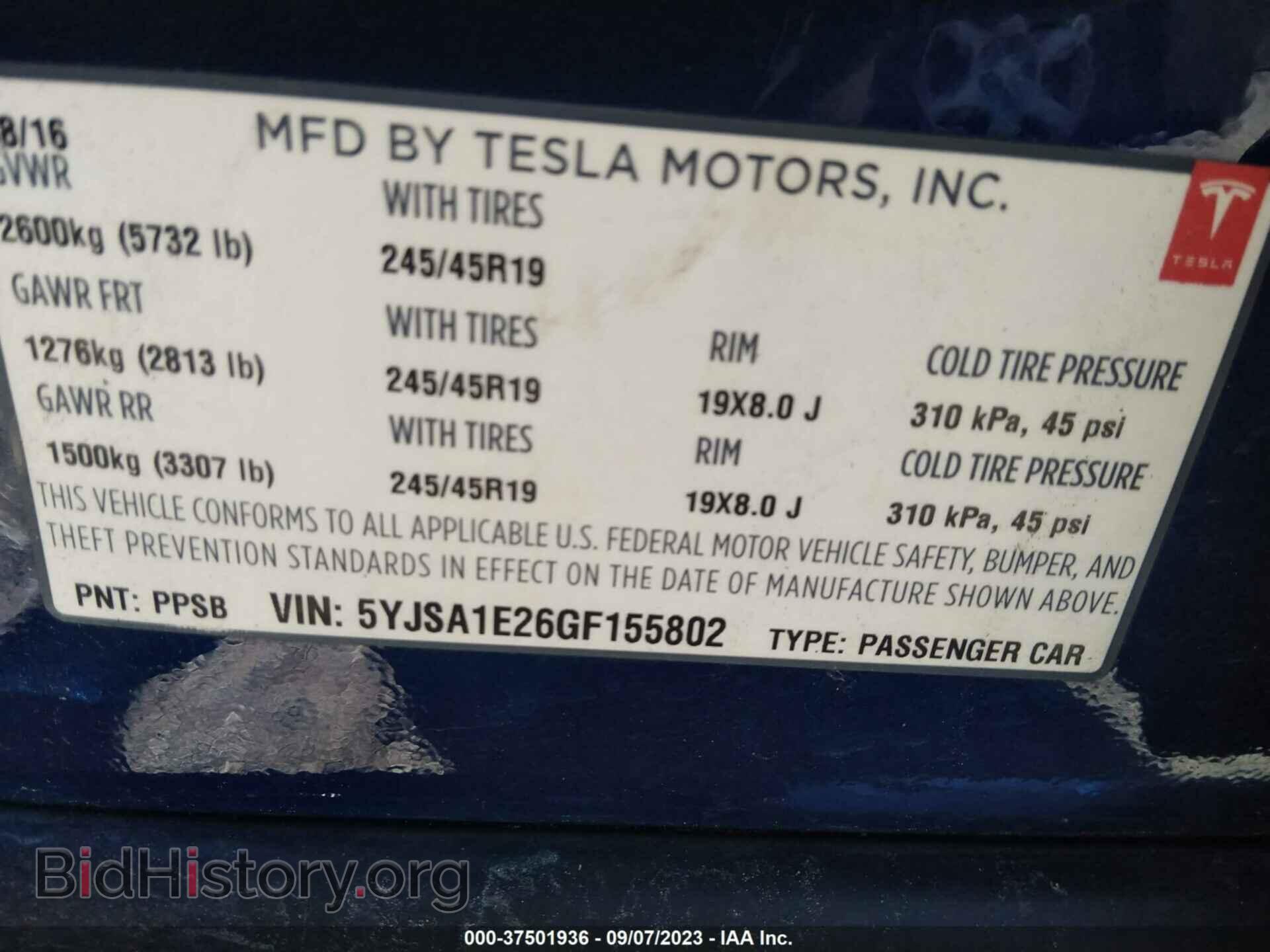 2016 TESLA MODEL S - VIN: 5YJSA1E26GF155802 - Photo 9