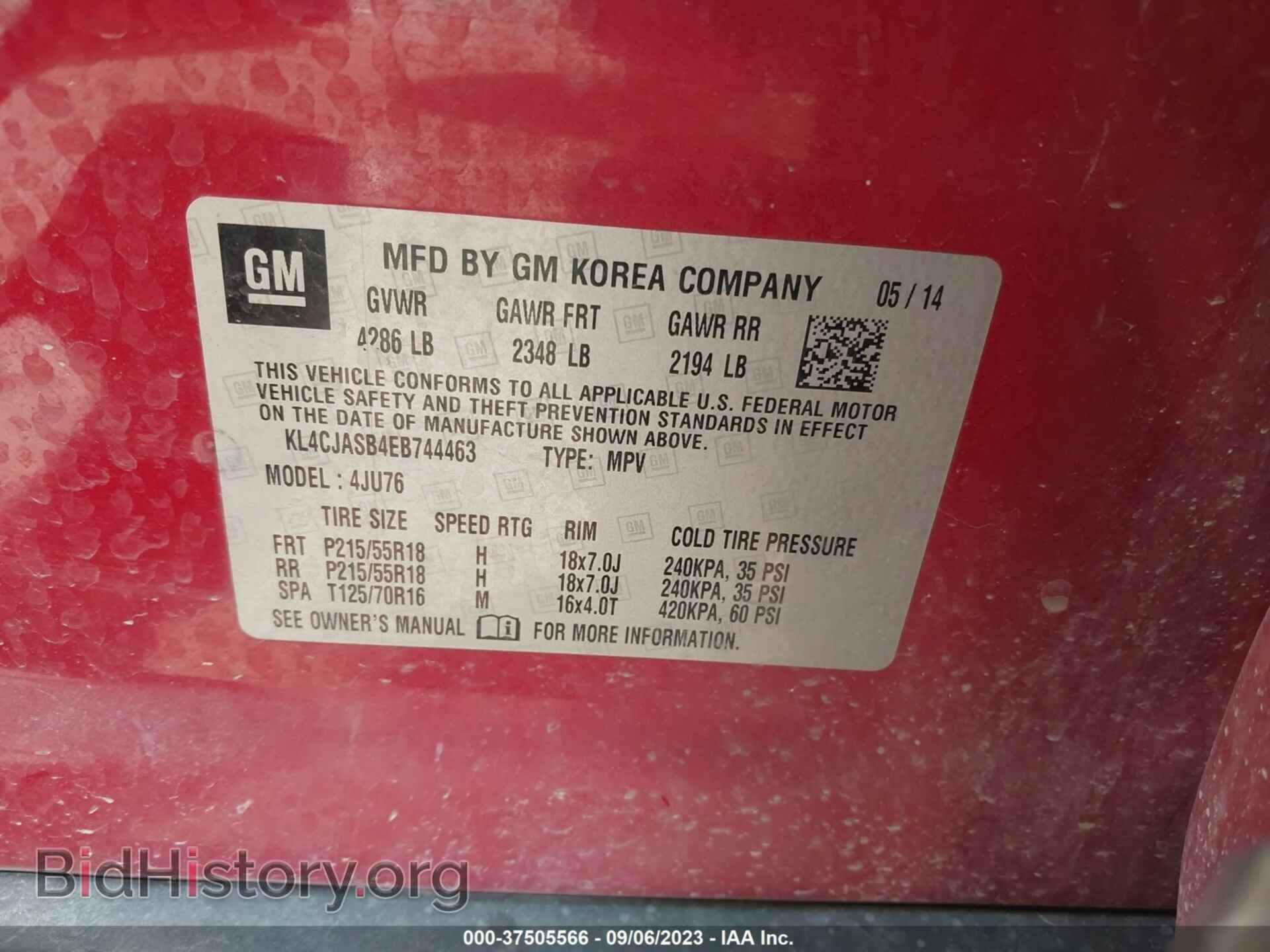2014 BUICK ENCORE - VIN: KL4CJASB4EB744463 - Photo 9