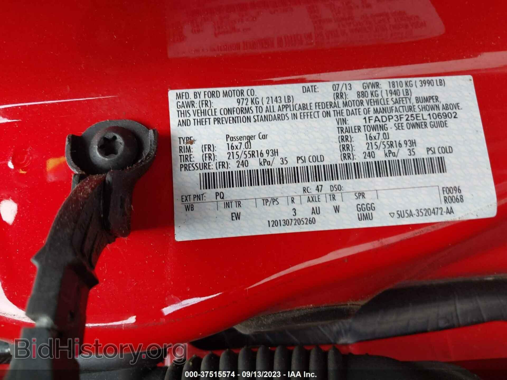 2014 FORD FOCUS - VIN: 1FADP3F25EL106902 - Фото 9