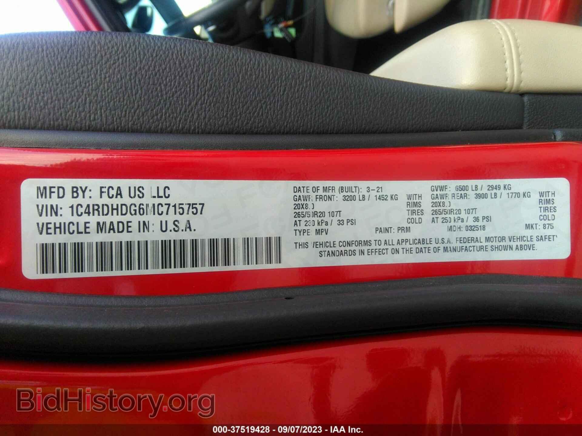 2021 DODGE DURANGO - VIN: 1C4RDHDG6MC715757 - Photo 9