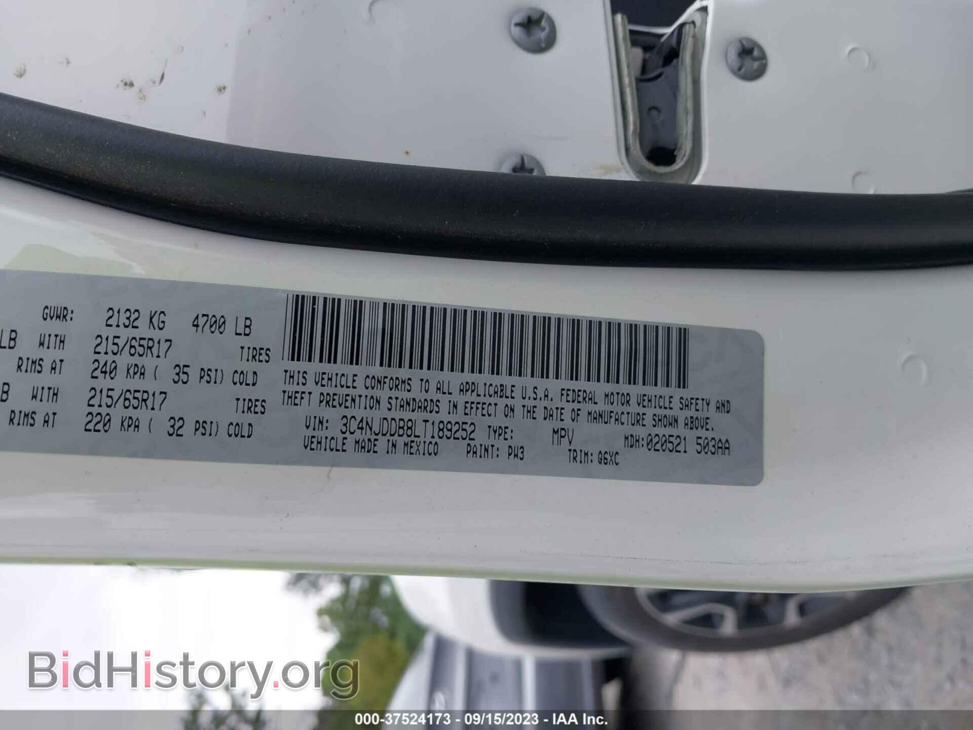 2020 JEEP COMPASS - VIN: 3C4NJDDB8LT189252 - Фото 9