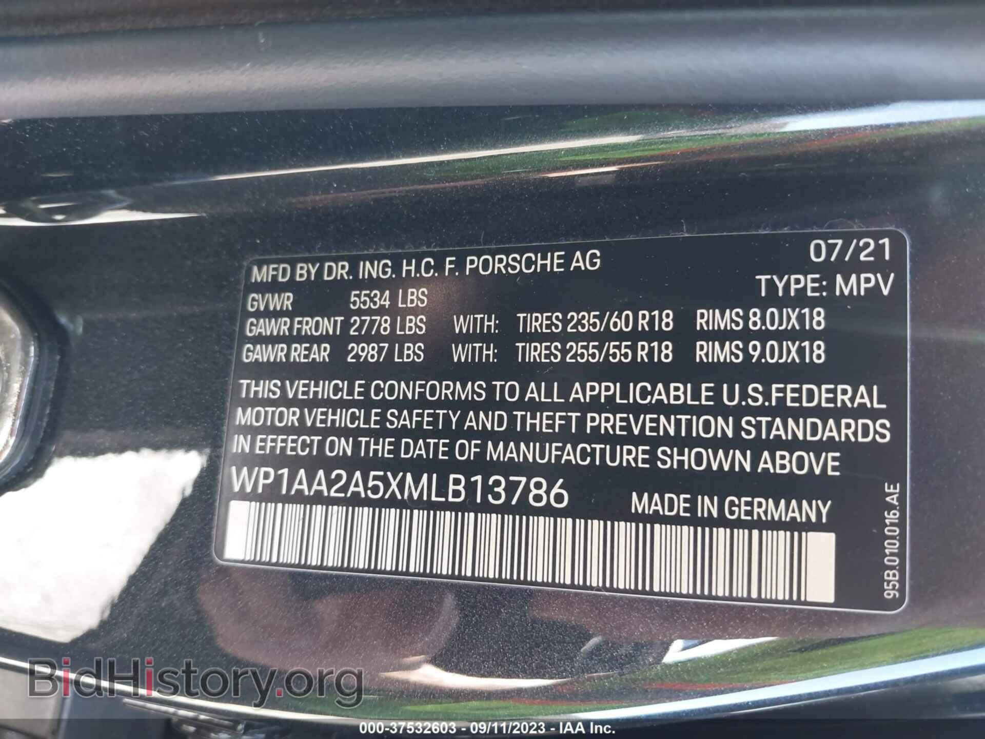 2021 PORSCHE MACAN - VIN: WP1AA2A5XMLB13786 - Photo 9