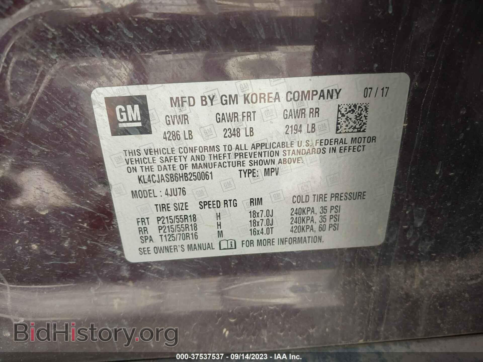 2017 BUICK ENCORE - VIN: KL4CJASB6HB250061 - Photo 9