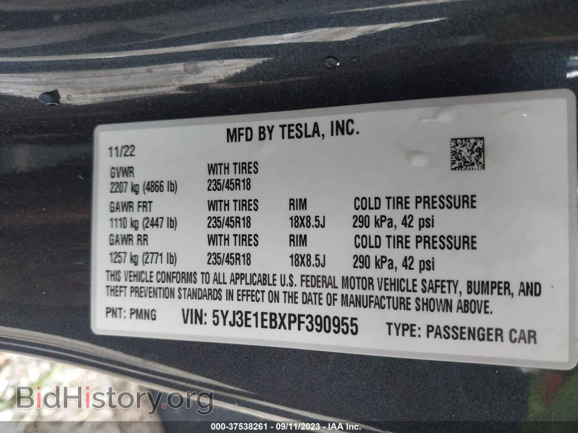 2023 TESLA MODEL 3 - VIN: 5YJ3E1EBXPF390955 - Photo 9