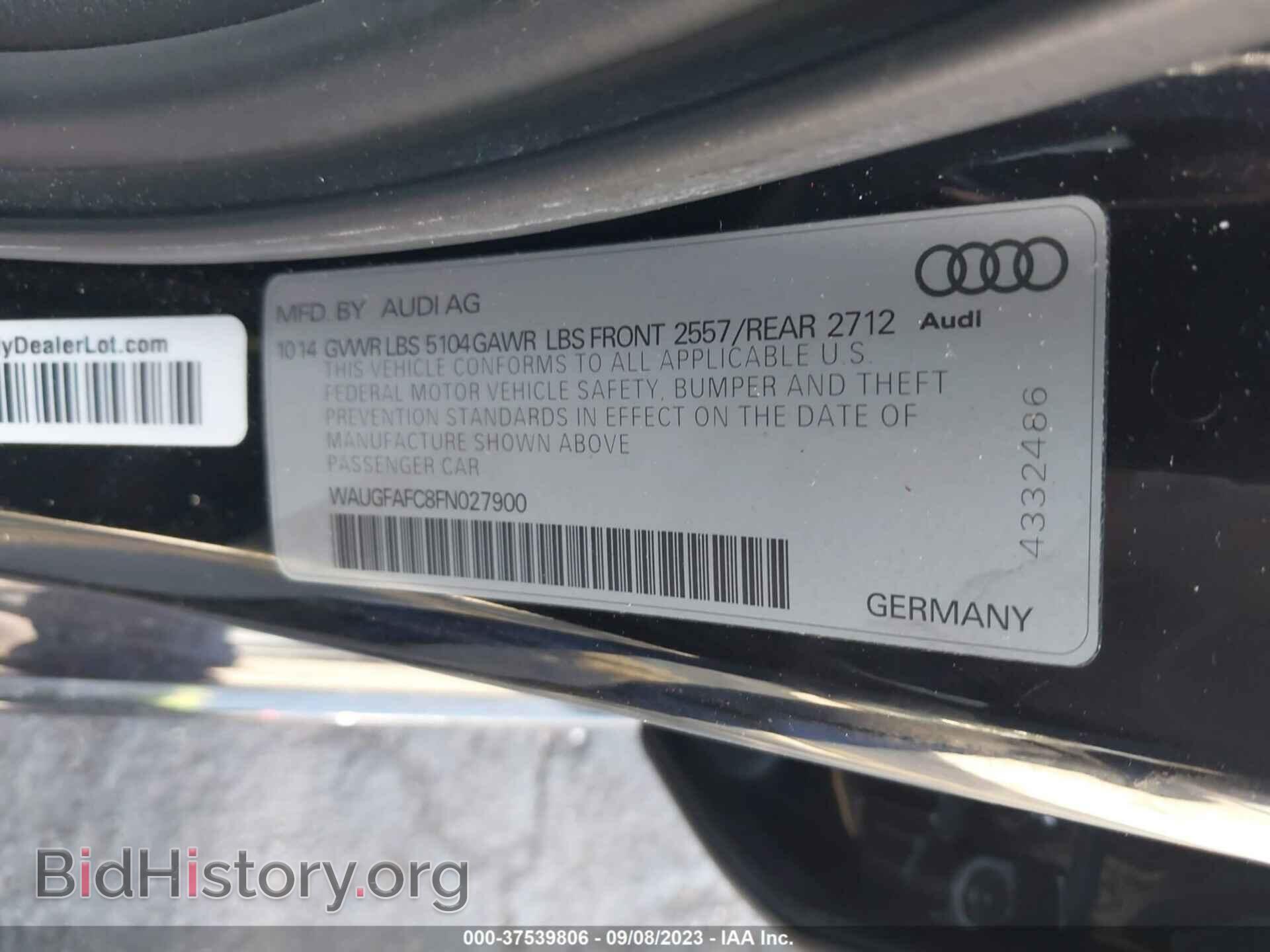 2015 AUDI A6 - VIN: WAUGFAFC8FN027900 - Photo 9