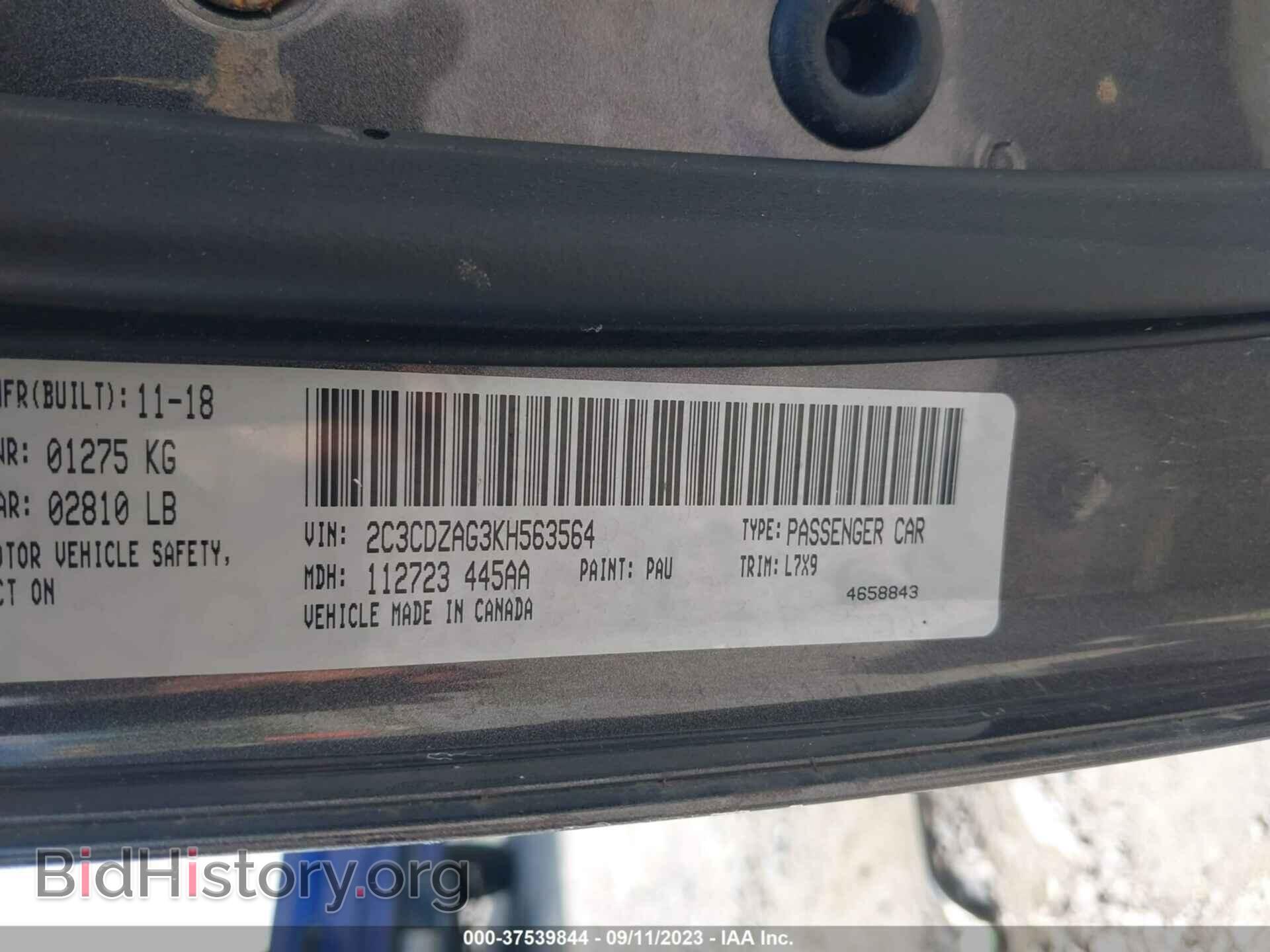 2019 DODGE CHALLENGER - VIN: 2C3CDZAG3KH563564 - Фото 9
