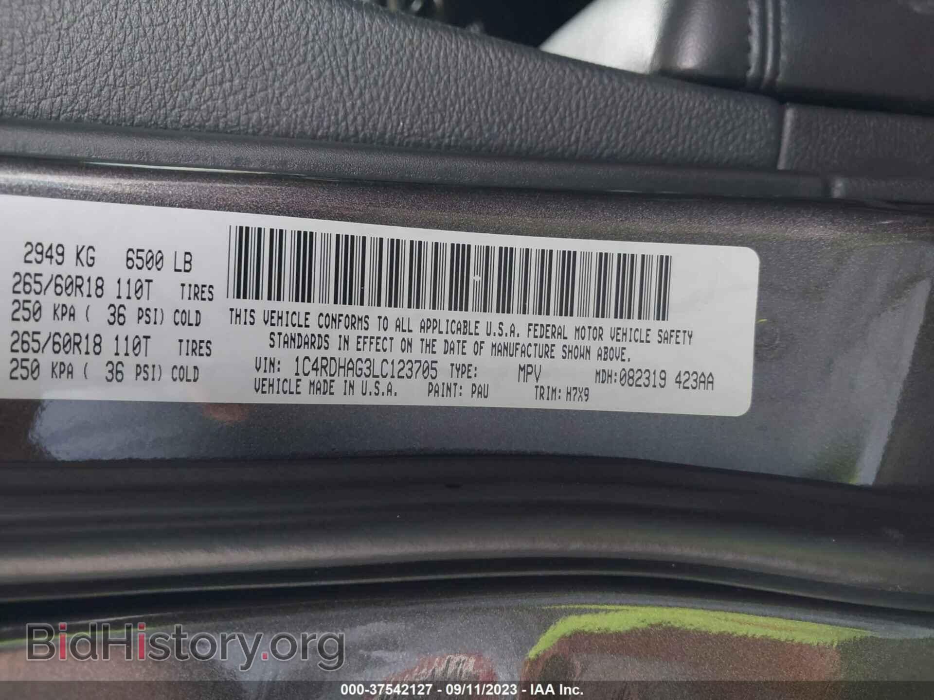 2020 DODGE DURANGO - VIN: 1C4RDHAG3LC123705 - Фото 9
